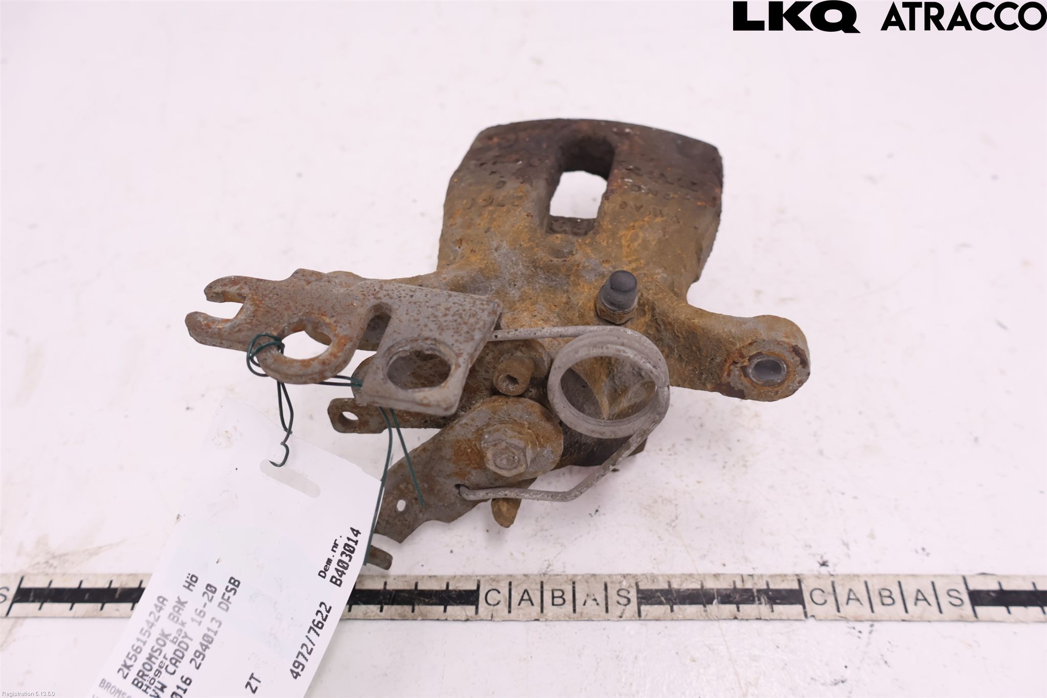 Volkswagen VW CADDY 16-20 Bremsecaliper Bak Høyre