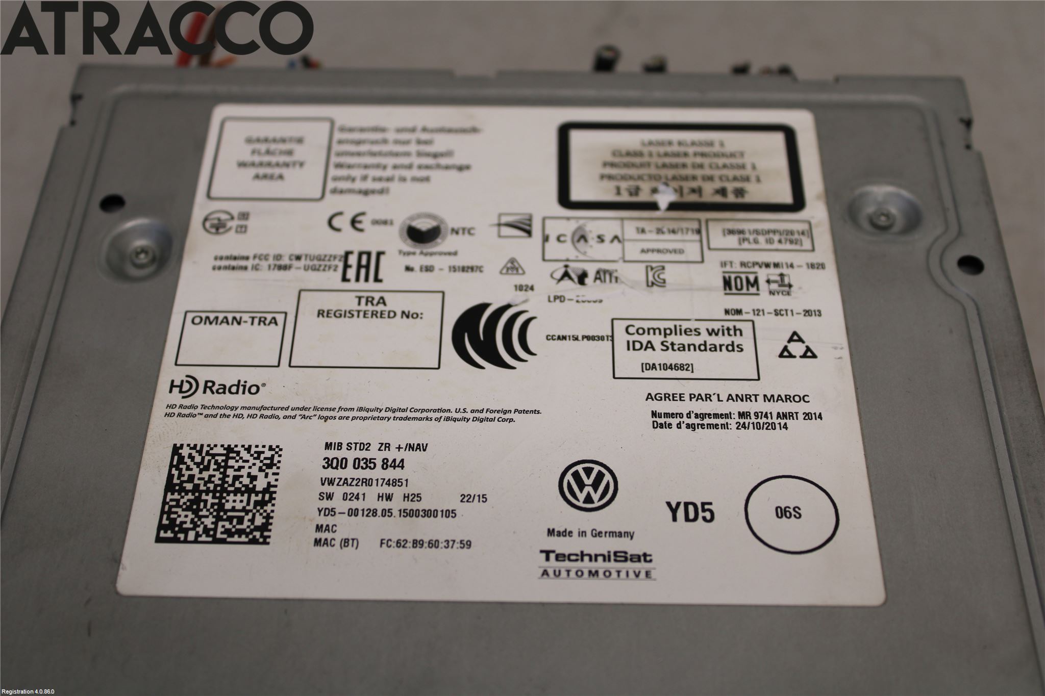 Volkswagen VW GOLF / E-GOLF VII 13-20 Stereo Radio Med Cd