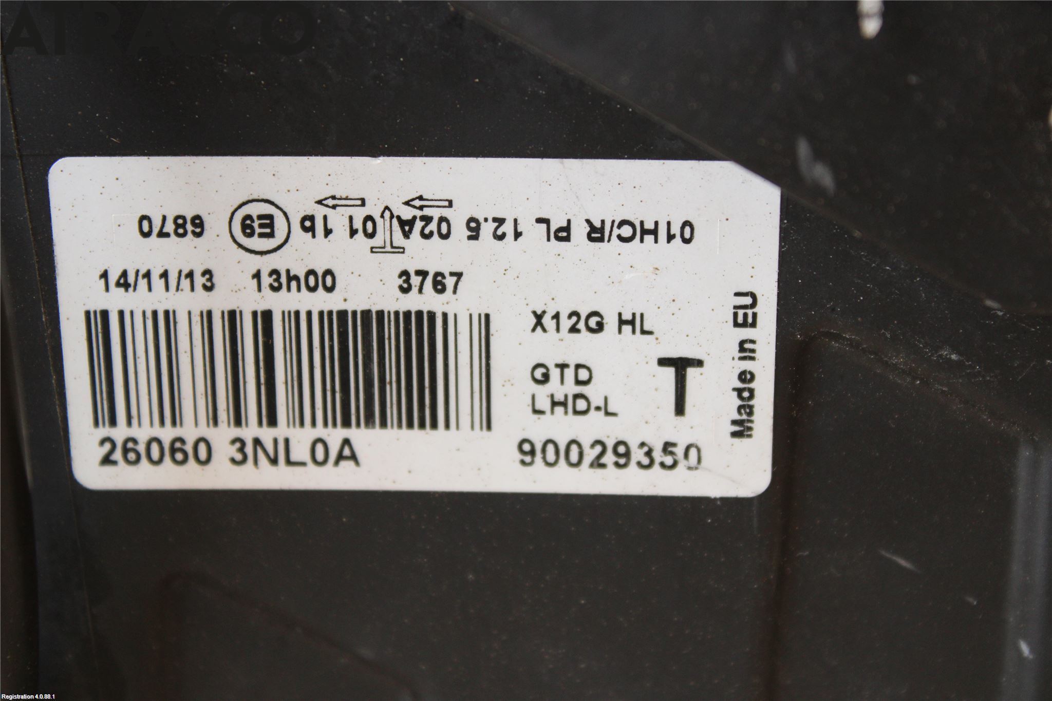 Nissan LEAF 11-17 Frontlykt Venstre