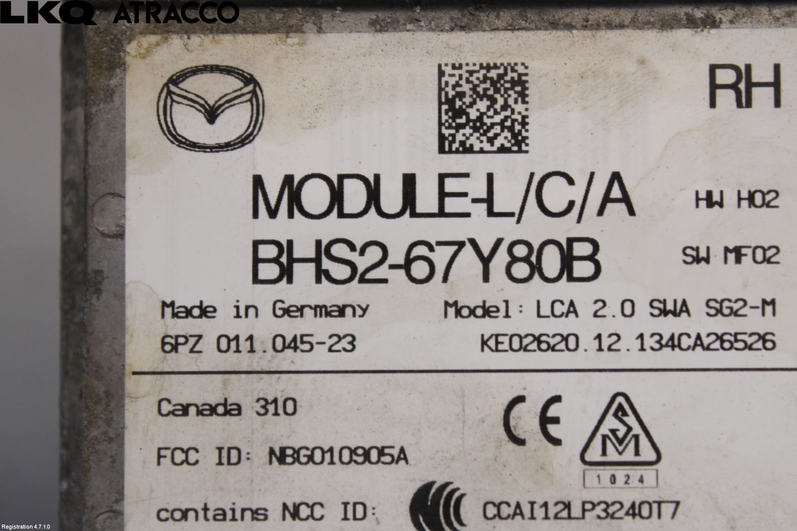 Mazda 3 III 14-19 Sensor Kollisjonsbeskyttelse