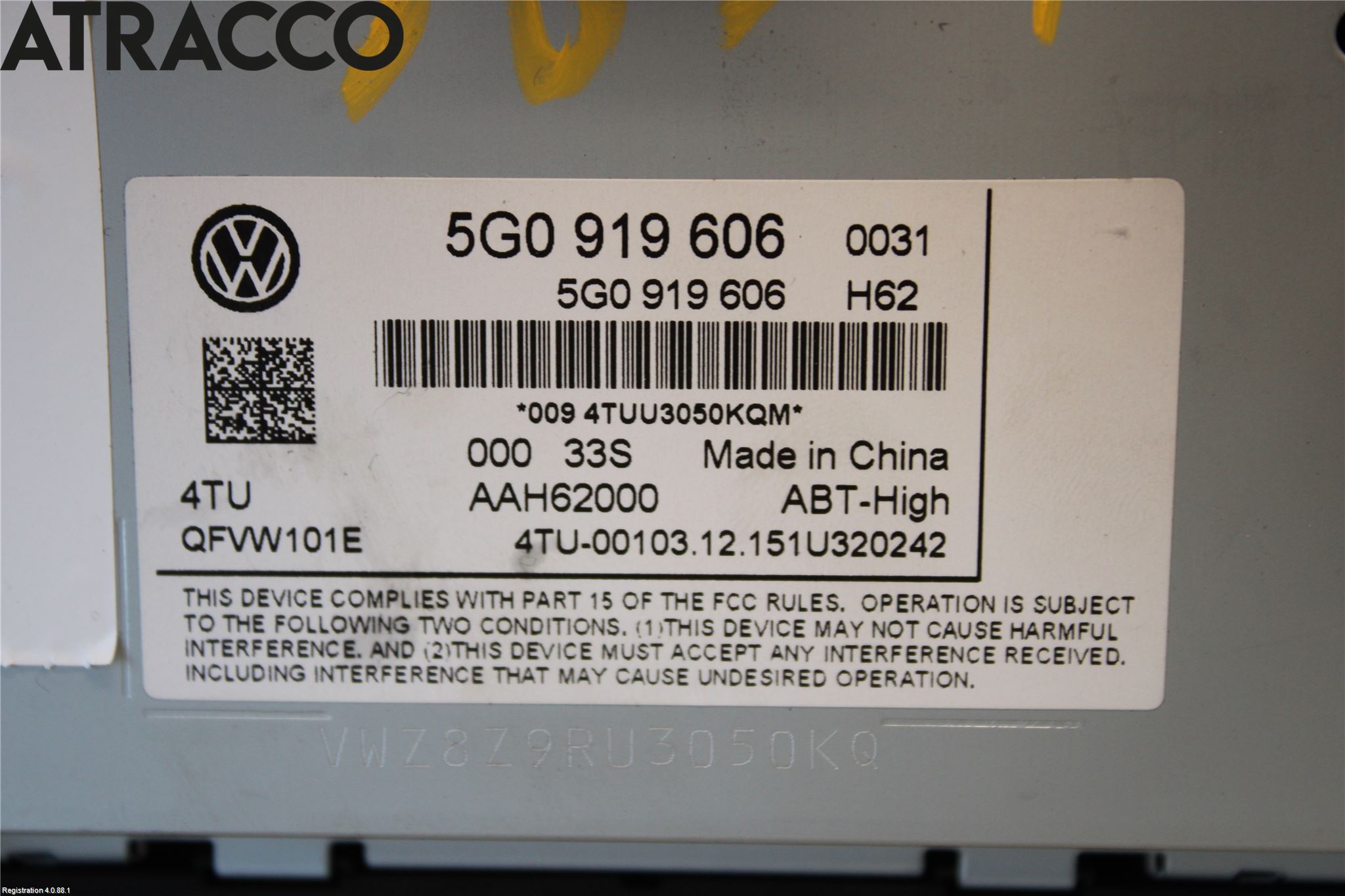 Volkswagen VW GOLF / E-GOLF VII 13-20 Multifunktionsdisplay