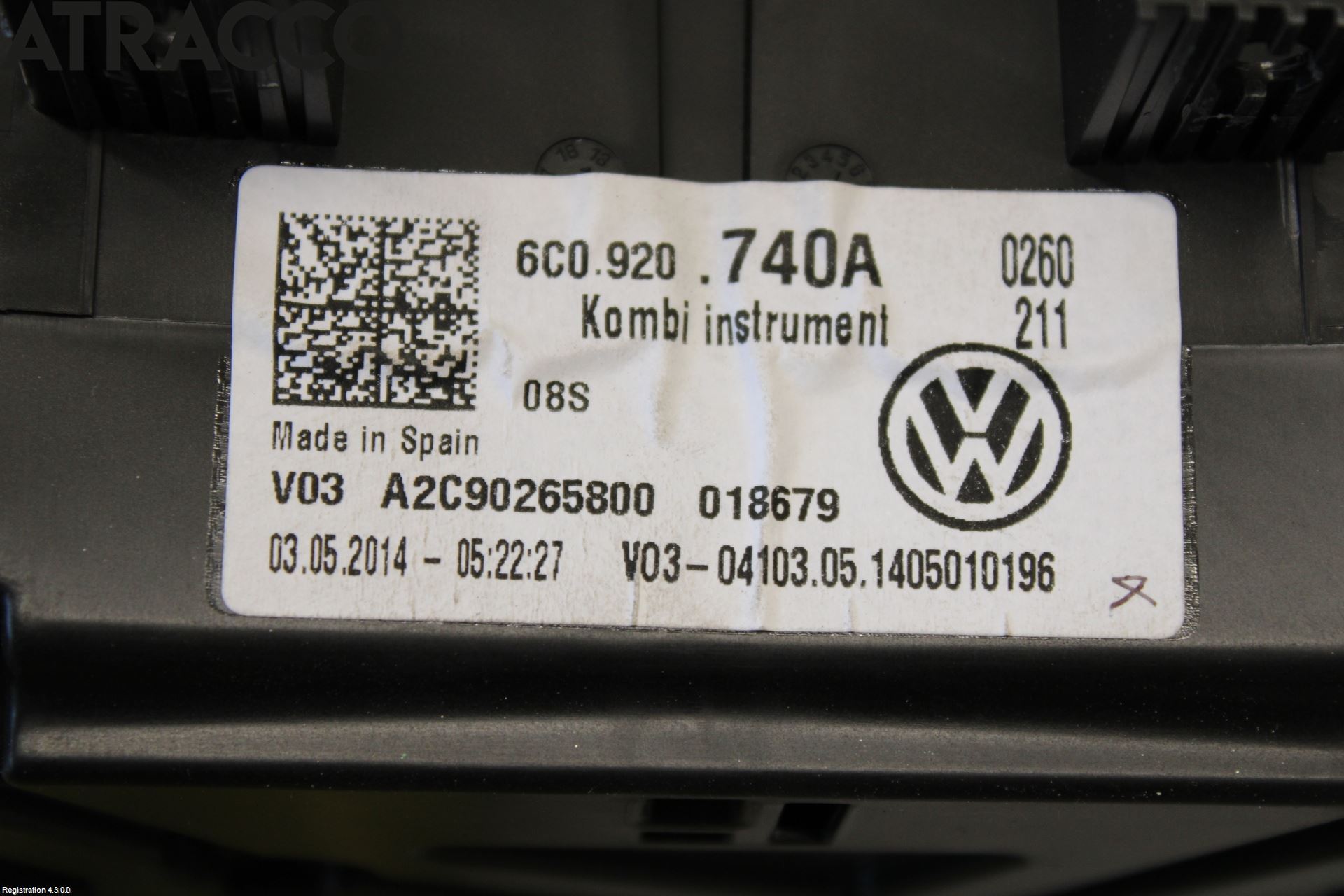 Volkswagen VW POLO 10-17 Instr Kombinert