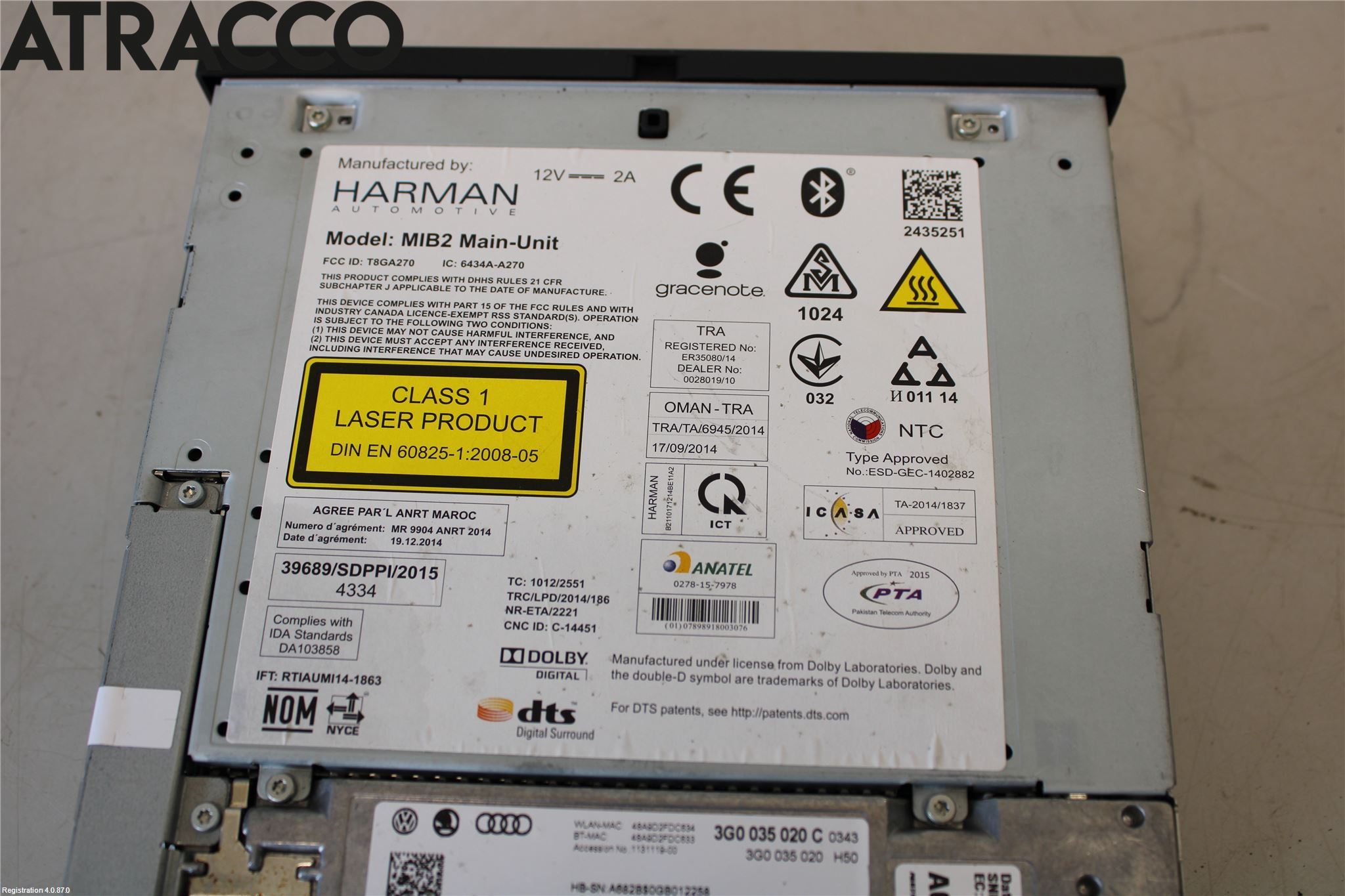 Volkswagen VW GOLF / E-GOLF VII 13-20 Stereo Radio Med Cd