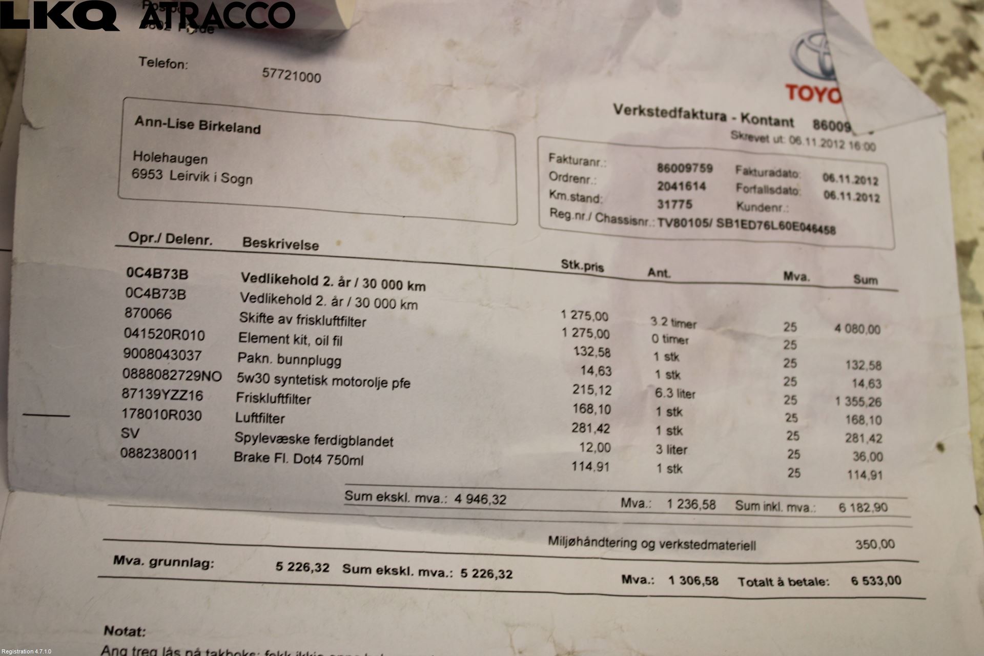 Toyota AVENSIS 09-15 Motor Diesel