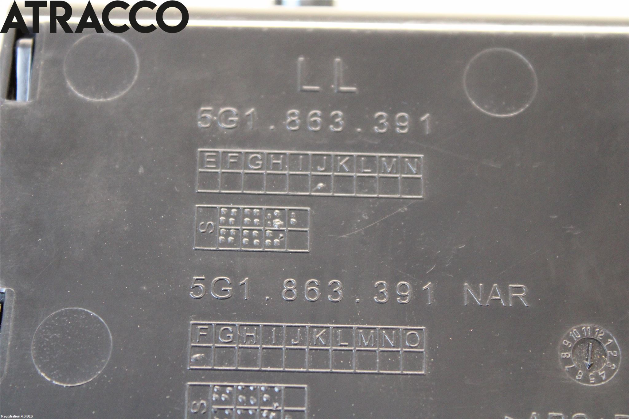 Volkswagen VW GOLF / E-GOLF VII 13-20 Innr Oppbevaringsrom