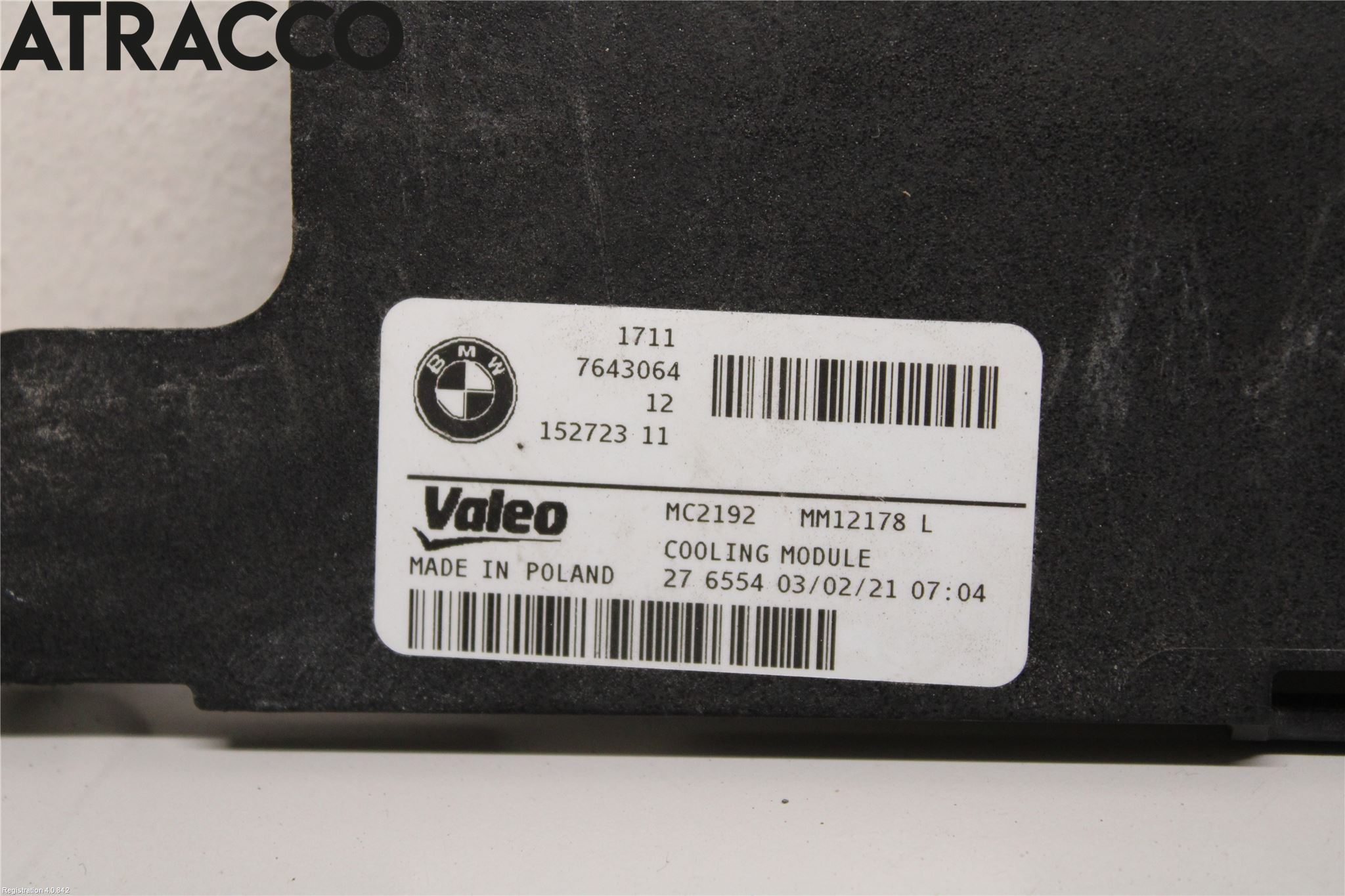 BMW i3 I01 13-22 Radiator Feste - Ramme - Bjelk