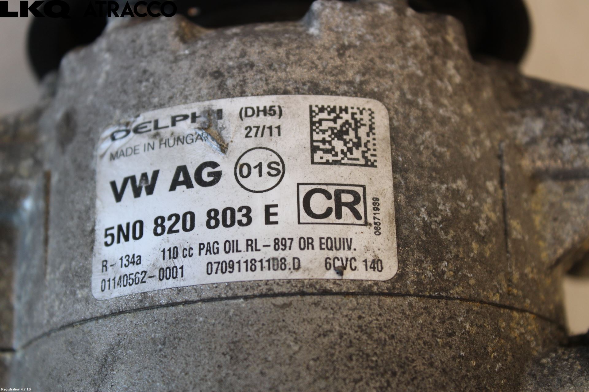 Volkswagen VW GOLF VI 09-13 Varme Ac Kompressor