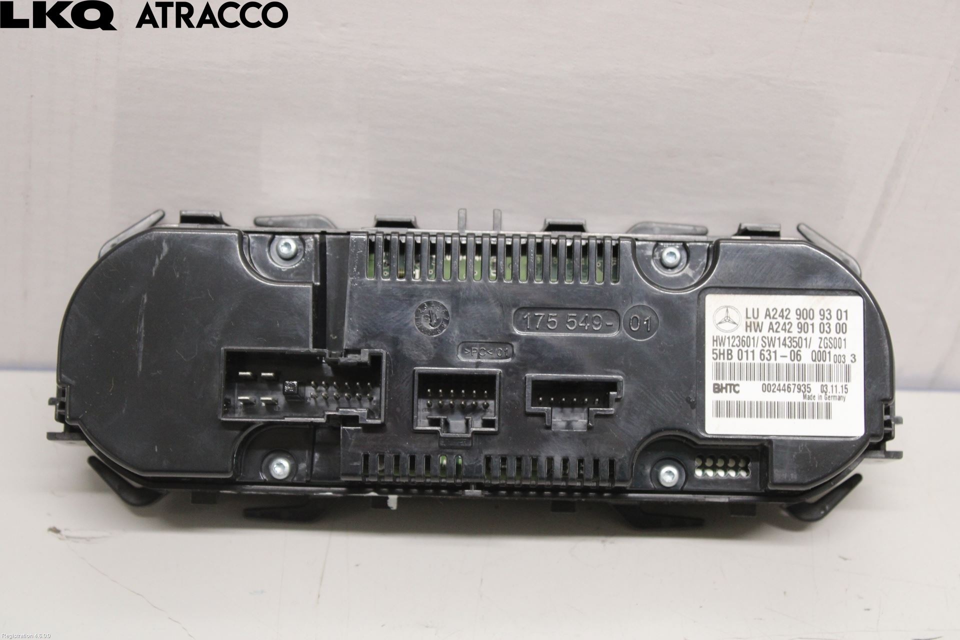 Mercedes-Benz MB B-KLASS (W246/W242) 12-19 Varme Ac Betjening-Display