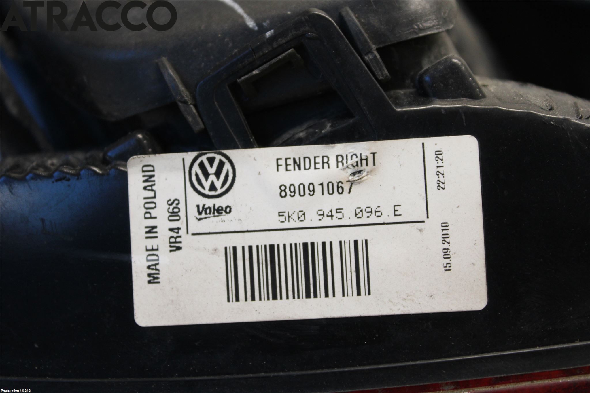 Volkswagen VW GOLF VI 09-13 Baklykt Høyre