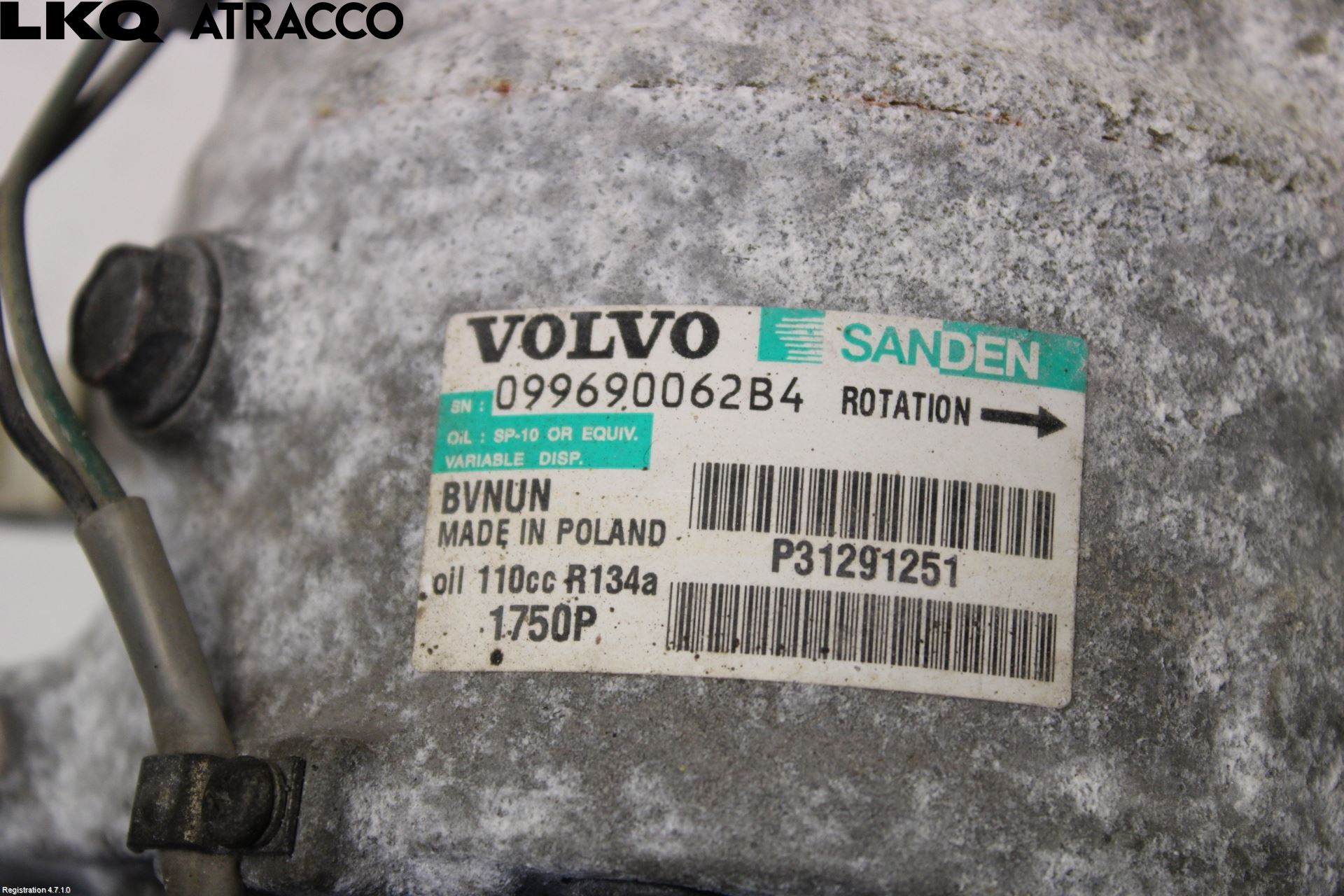 Volvo V40 12-19 Varme Ac Kompressor