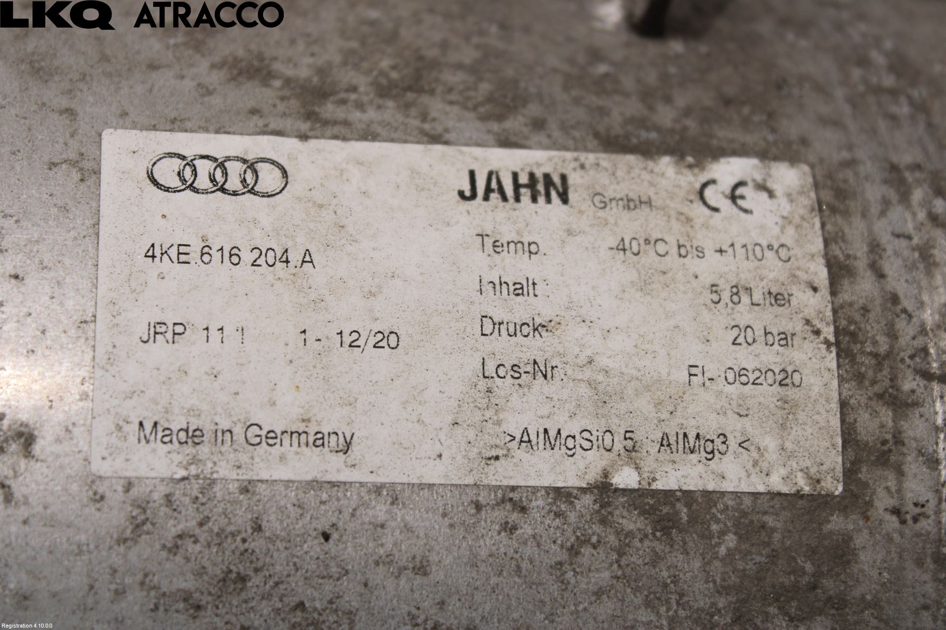 Audi E-TRON, S GE 19- Nivå/Lufrfrändring Trycktank