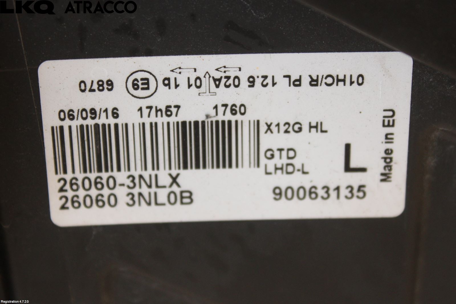 Nissan LEAF 11-17 Frontlykt Venstre