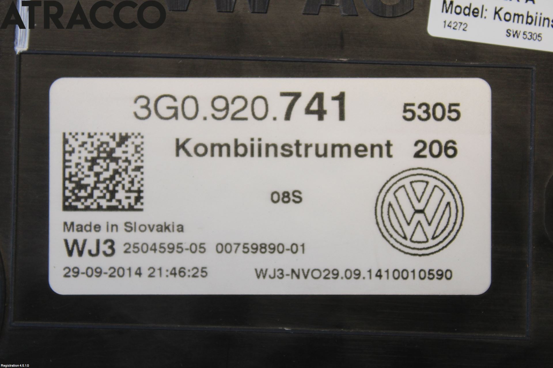 Volkswagen VW PASSAT 15-19 Instr Kombinert