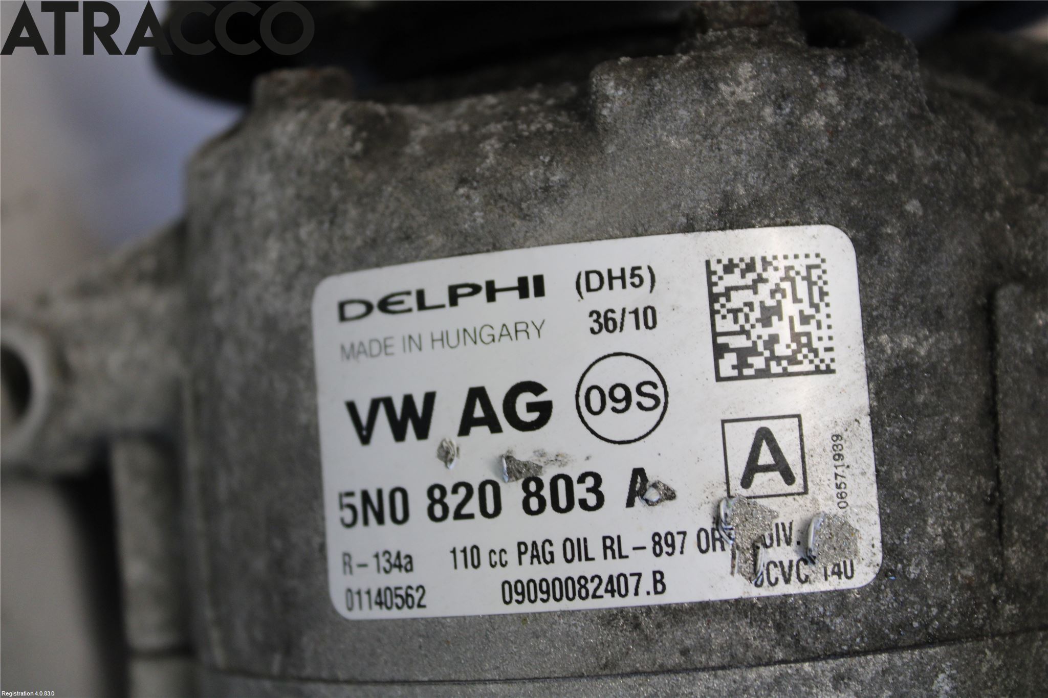 Volkswagen VW GOLF VI 09-13 Varme Ac Kompressor