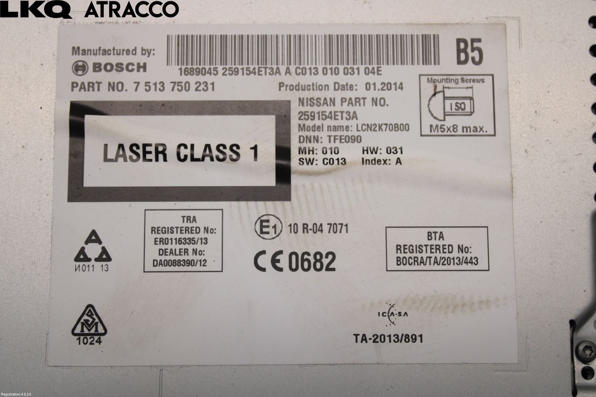 Nissan QASHQAI 14-17 Stereo Radio Med Cd