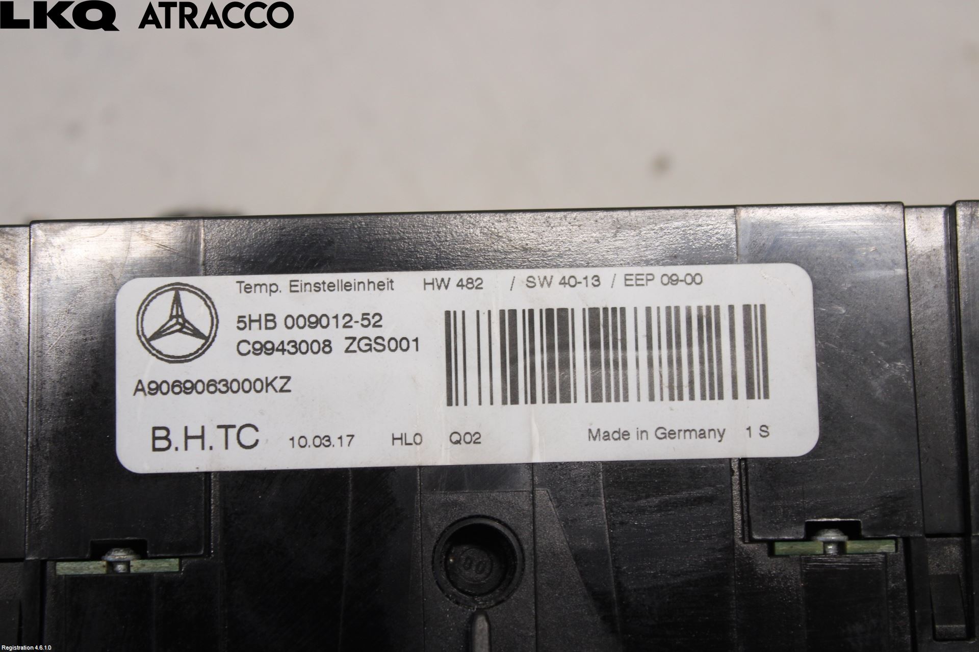 Mercedes-Benz MB SPRINTER (W906) 06-18 Varme Ac Betjening-Display