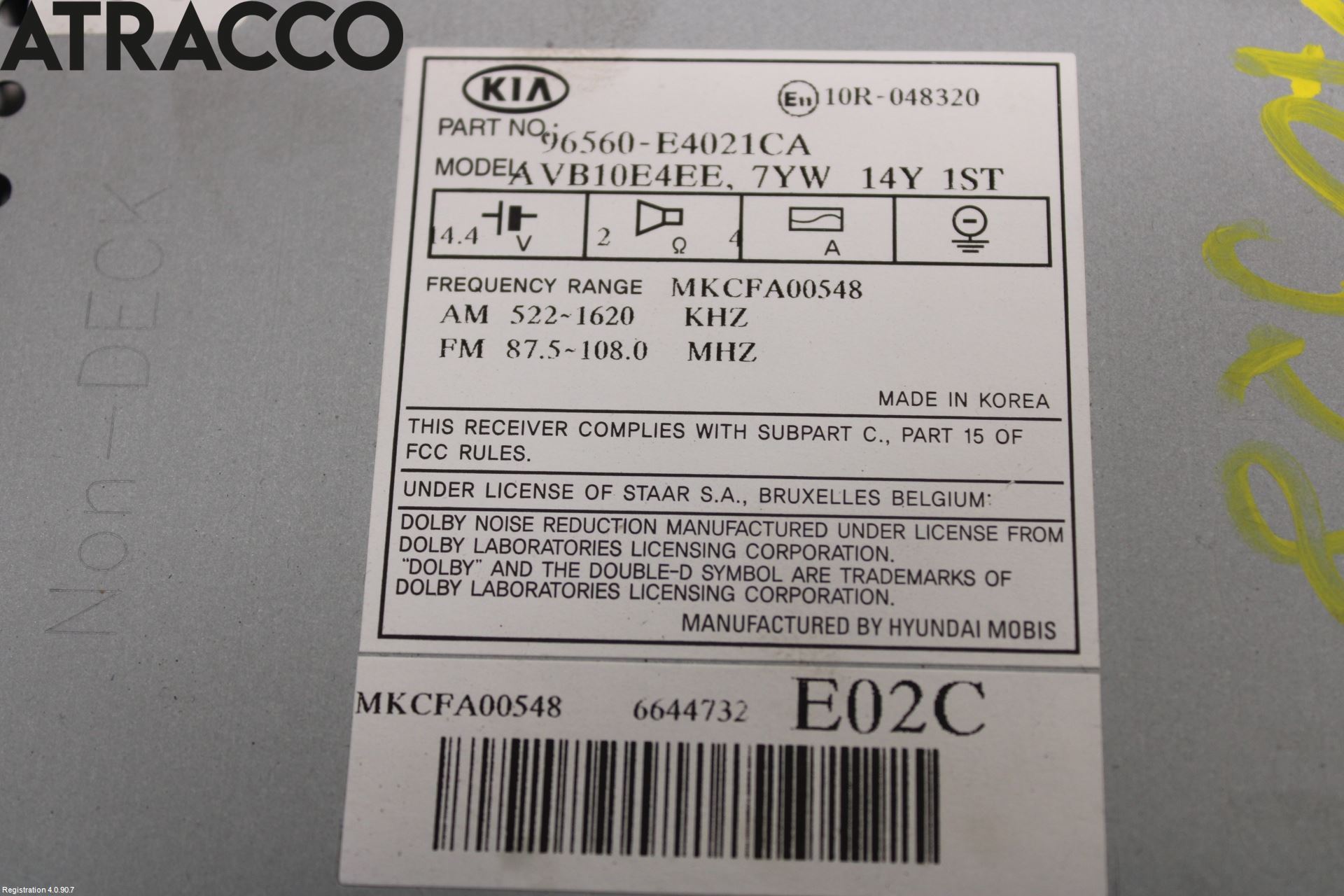 Kia SOUL 09- Stereo Radio