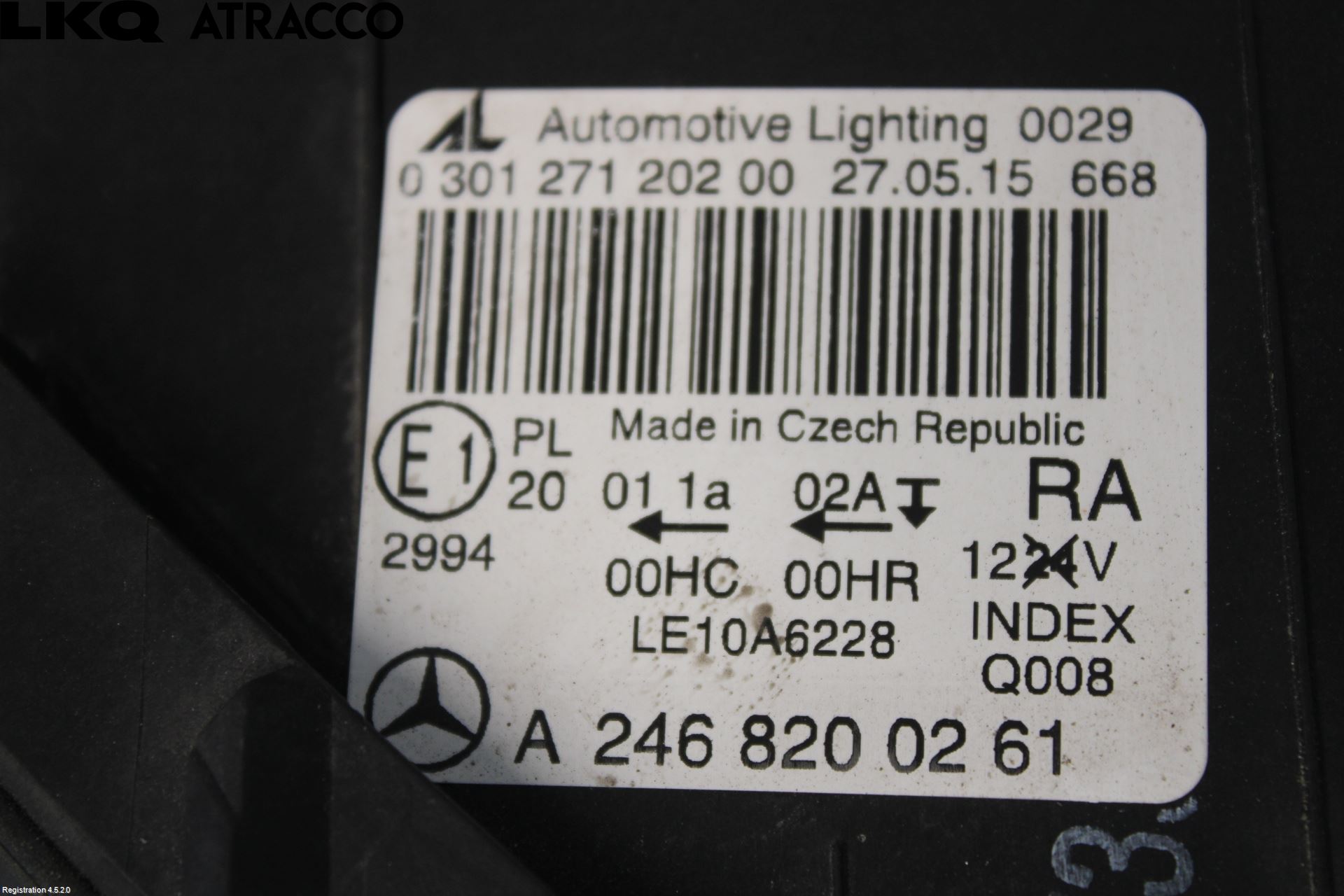 Mercedes-Benz MB B-KLASS (W246/W242) 12-19 Frontlykt Høyre