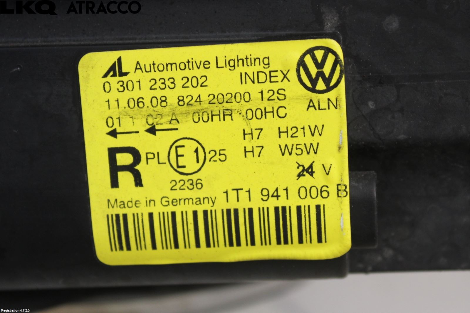 Volkswagen VW TOURAN 03-10 Frontlykt Høyre