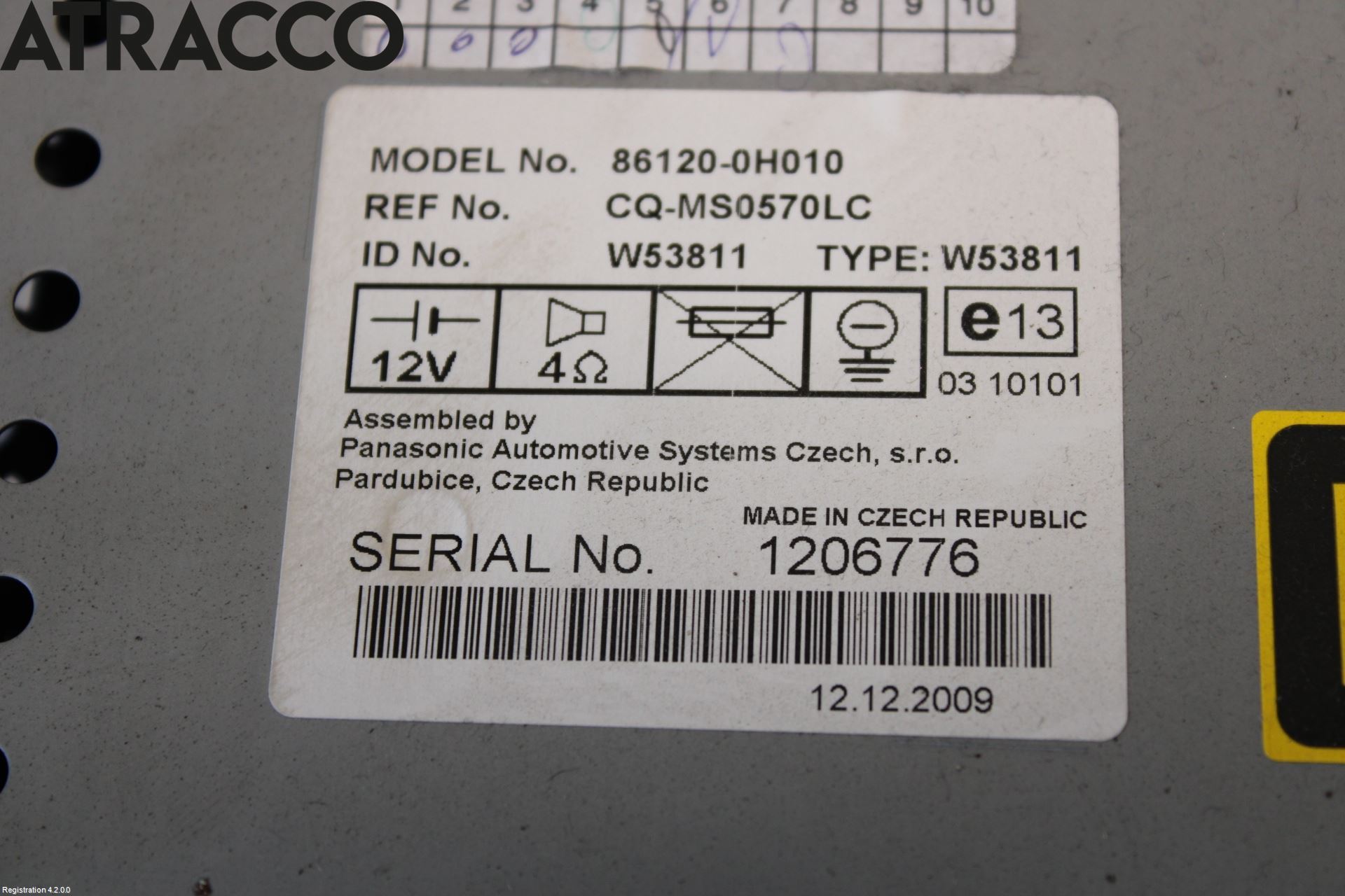 Toyota AYGO 06-14 Stereo Radio Med Cd