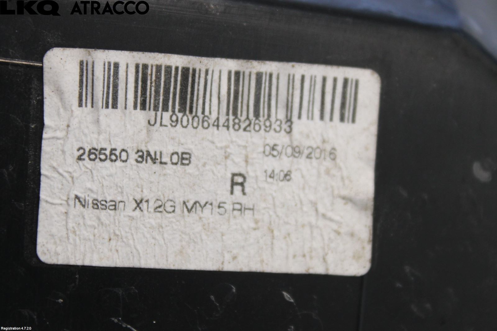 Nissan LEAF 11-17 Baklykt Høyre Pæreholder