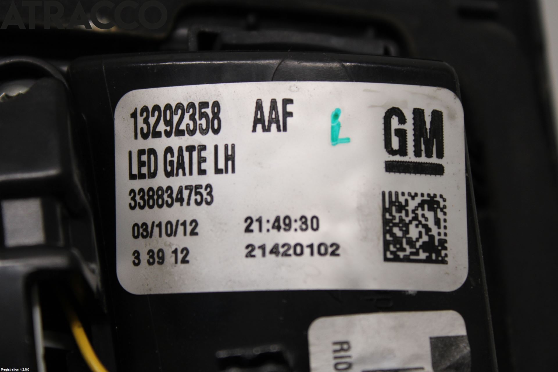 Opel ZAFIRA C 12-19 Baklykt Venstre  På Luke(Indre