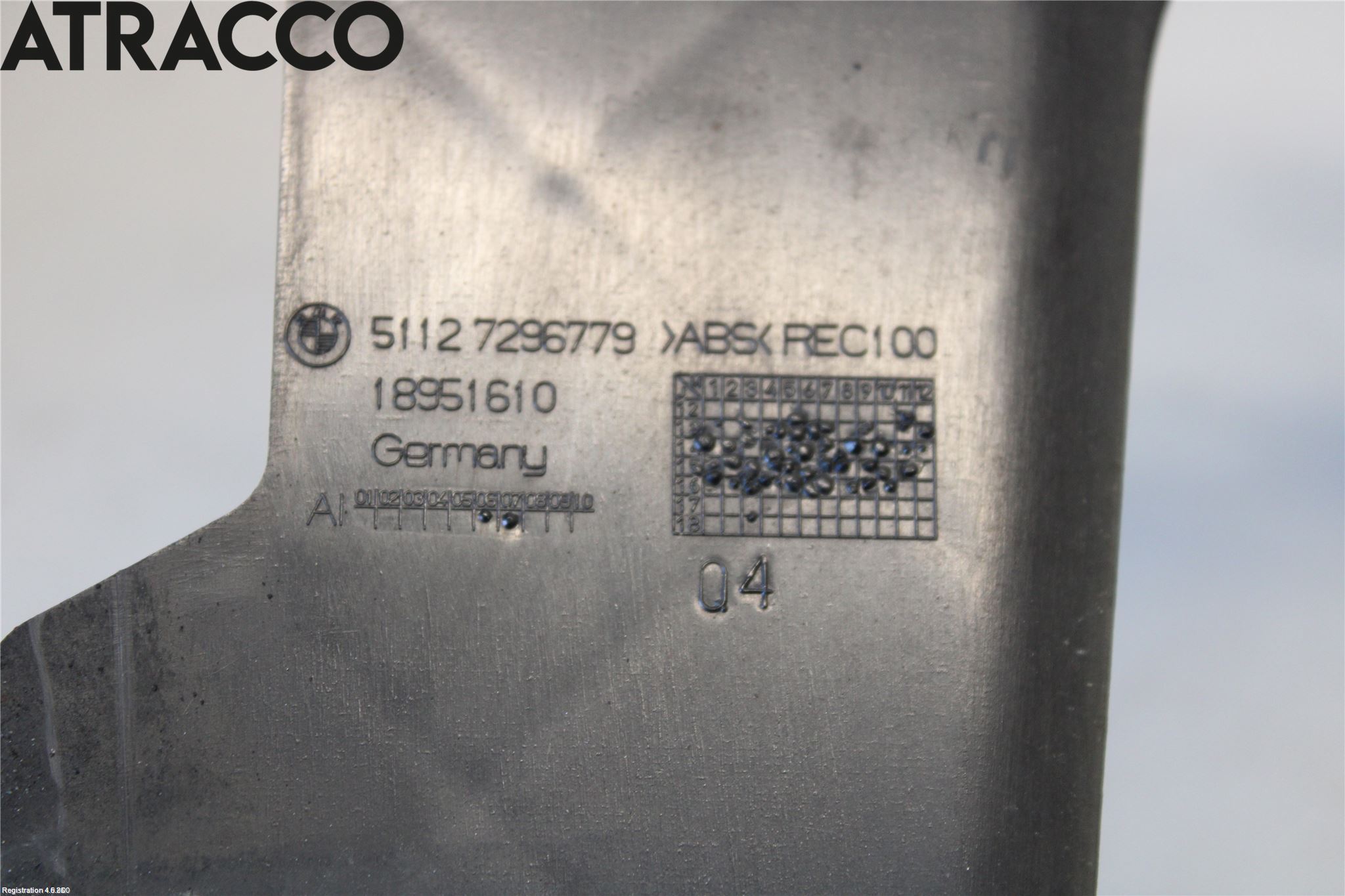 BMW i3 I01 13-22 Støtfanger Bak Midt Del