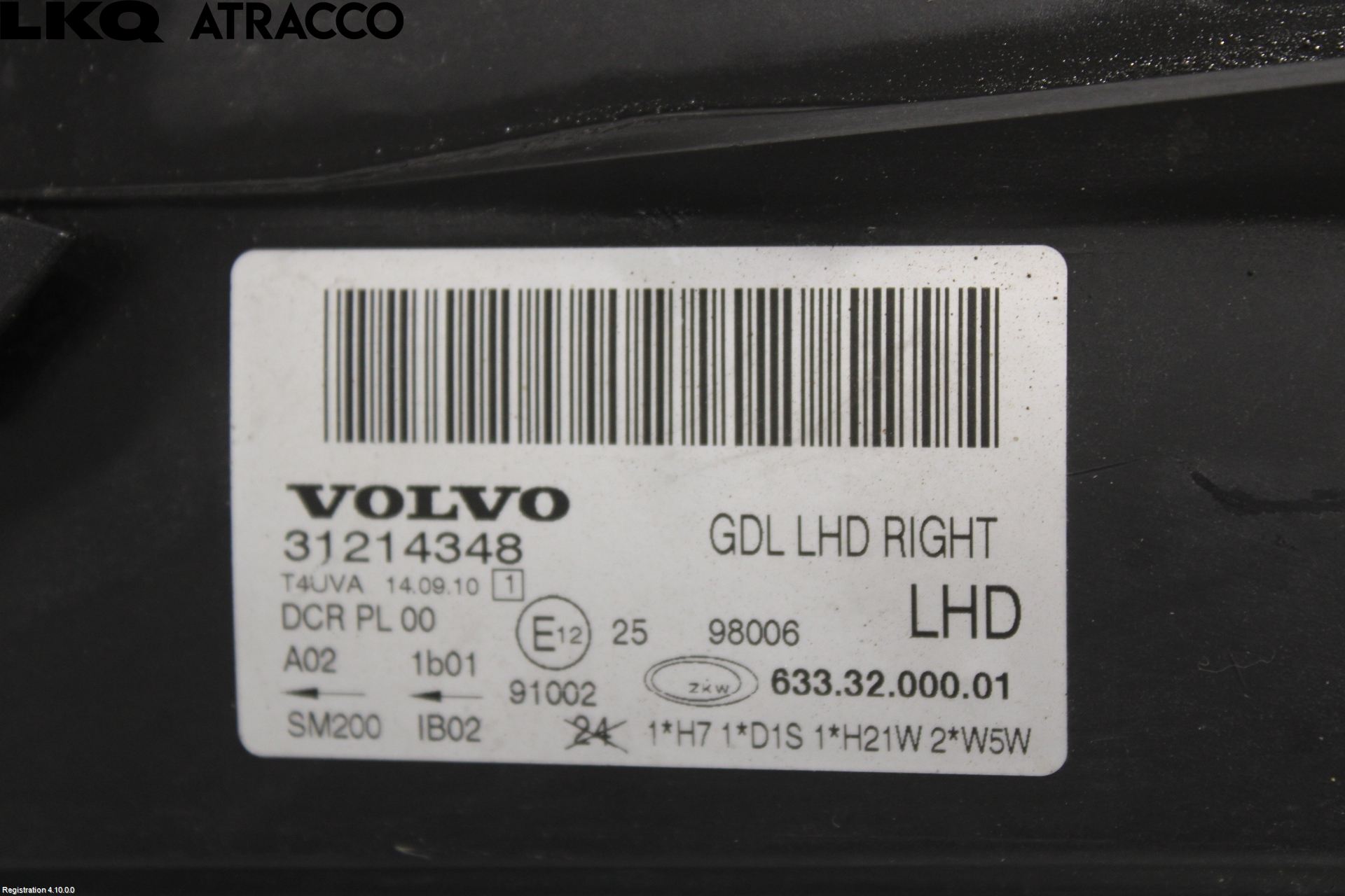 Volvo V70 08-13 Frontlykt Høyre