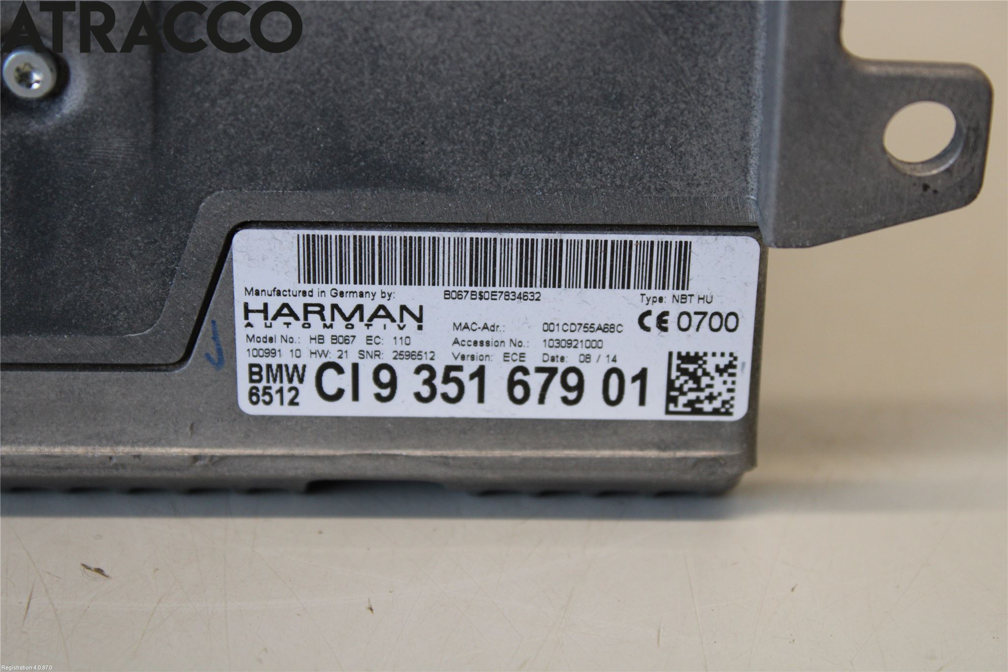 BMW 3 F30/F31/F80 12-19 Stereo Radio Med Cd