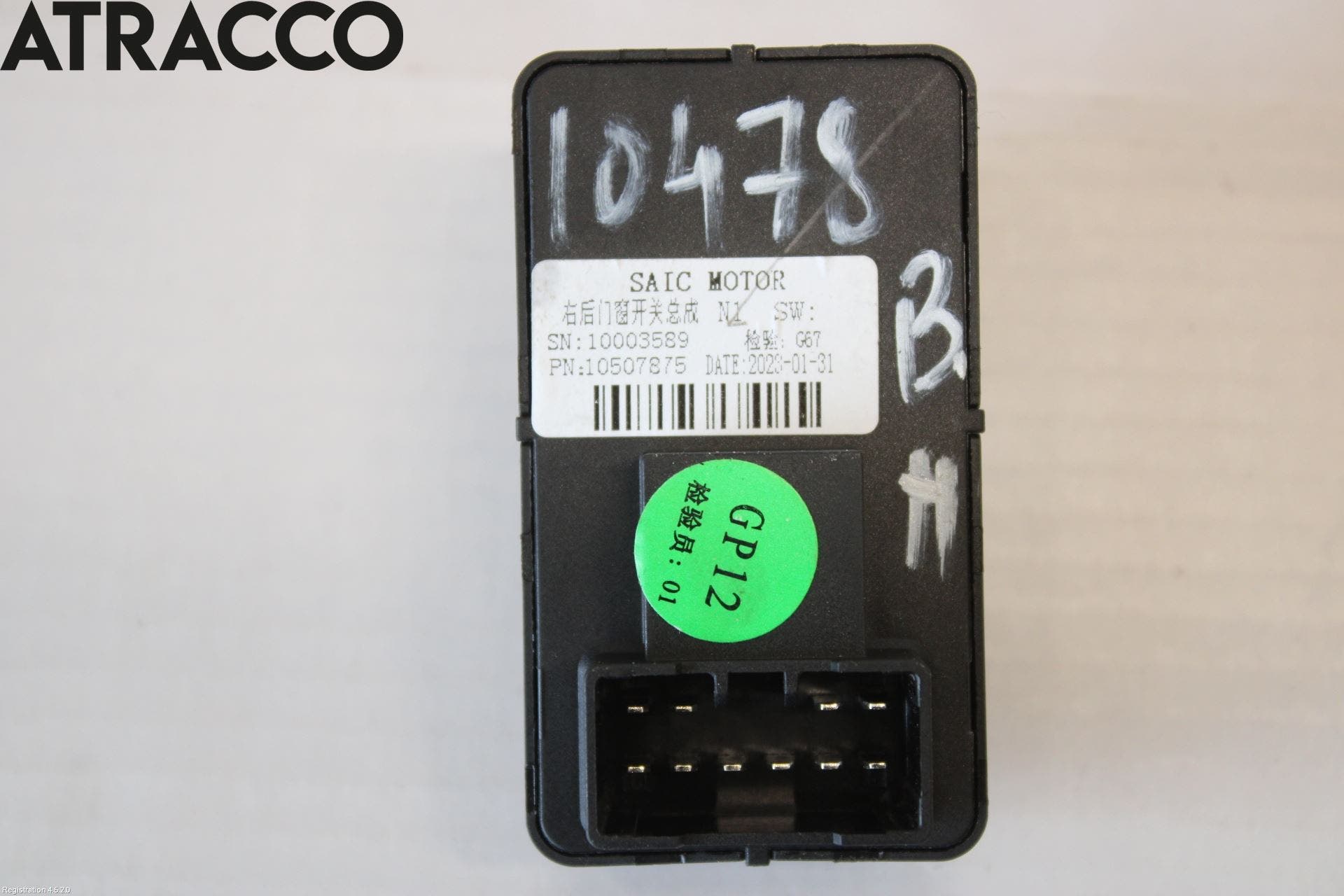 MG ZS EV 20- Bryter Vindusheis