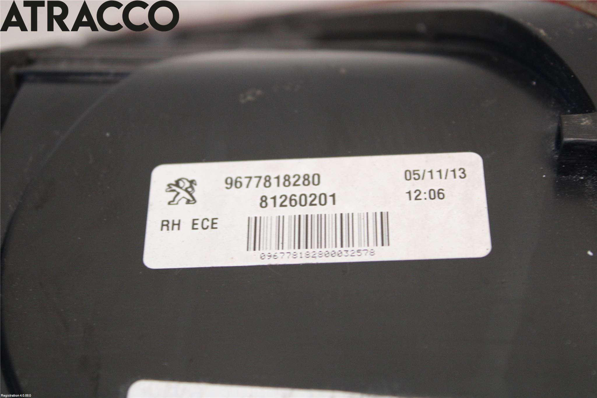 Peugeot 308 14-21 Baklykt Høyre  På Luke(Indre)