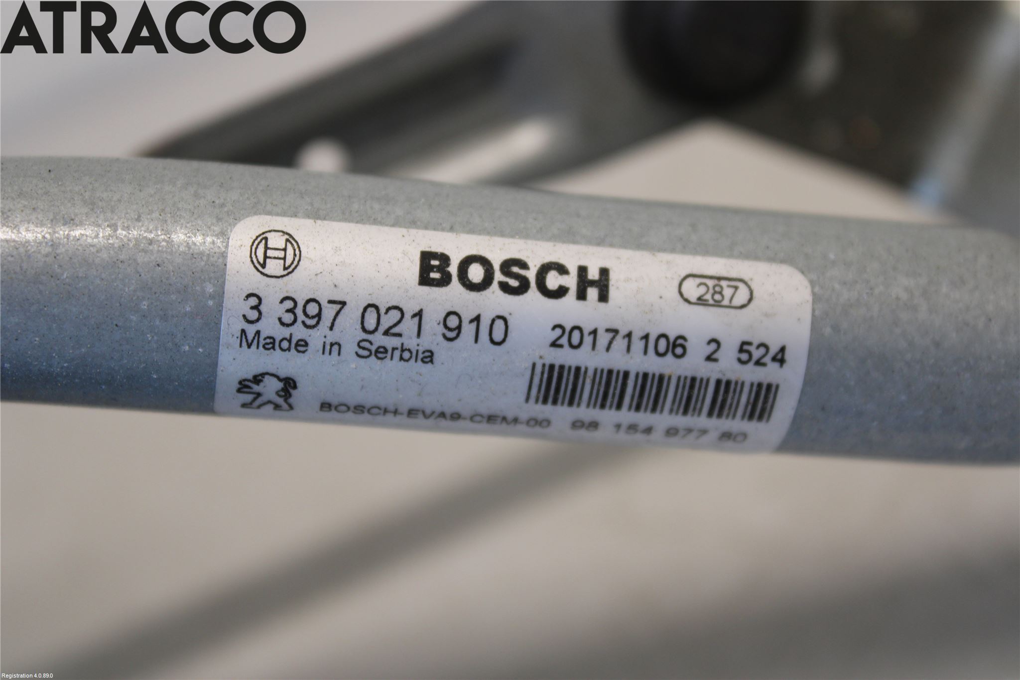 Peugeot 2008 13-20 Viskermotor Frontrute