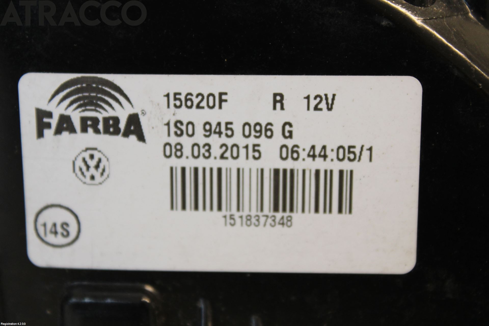 Volkswagen VW UP! / E-UP! Baklykt Høyre