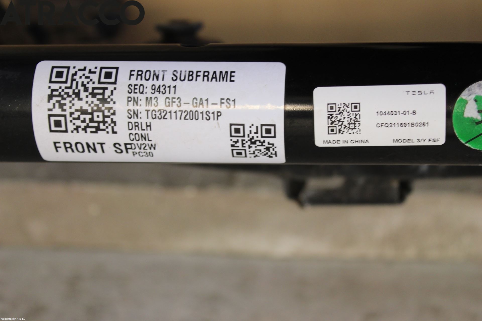 Tesla MODEL 3 17- Forstillingsbjelke(Tvergående)