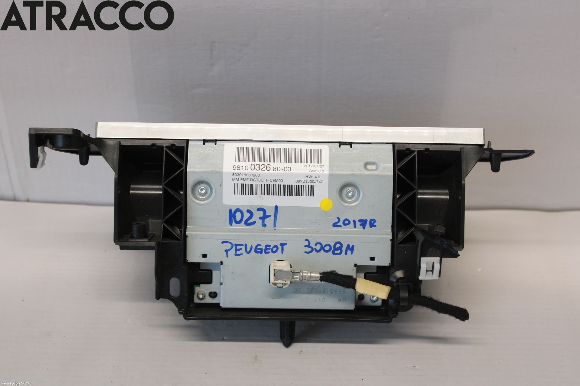 Peugeot 3008 17-24 Instr Skjerm Dvd-Gps-Ac-Tlf