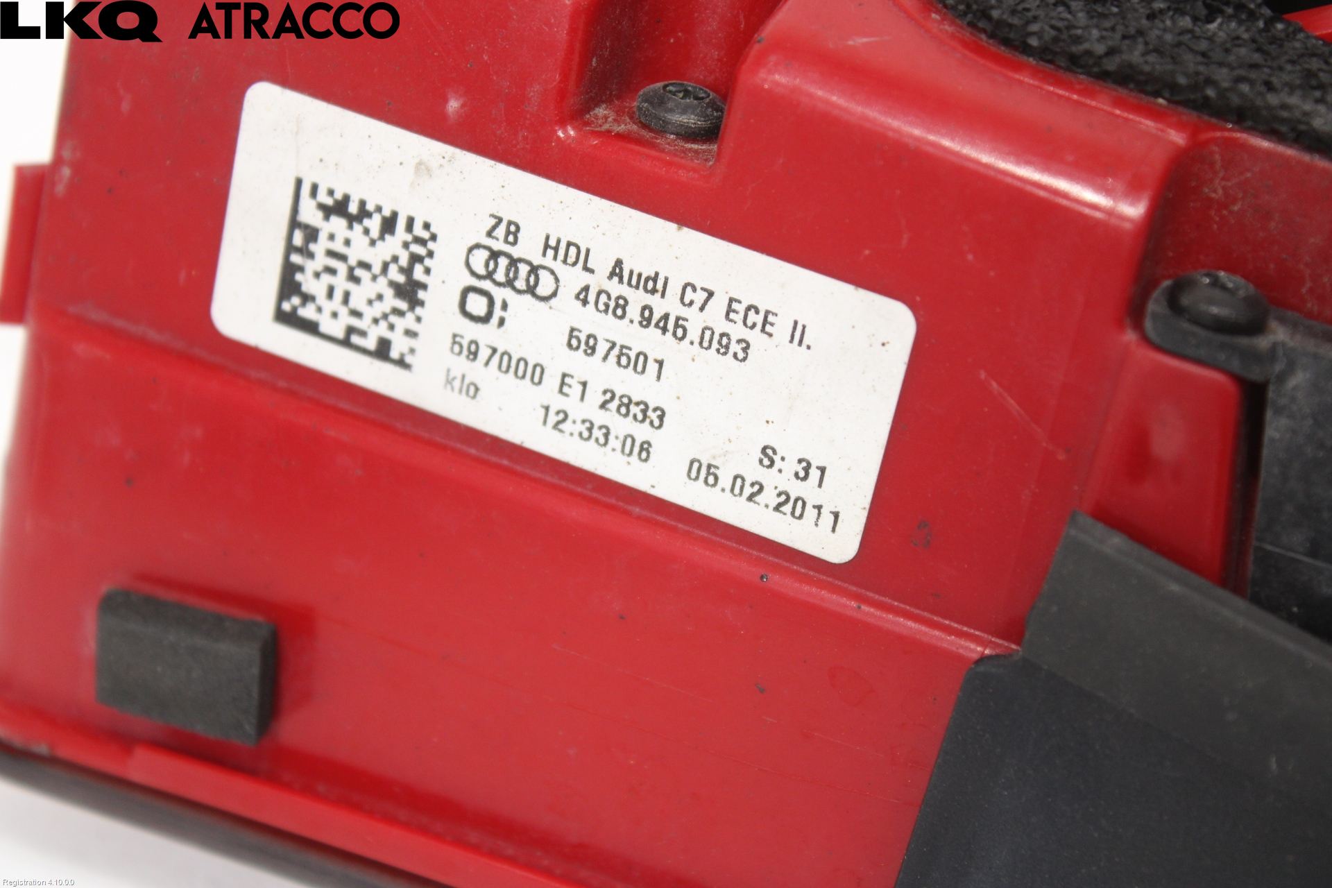 Audi A7/S7 4G 11-17 Baklykt Venstre  På Luke(Indre