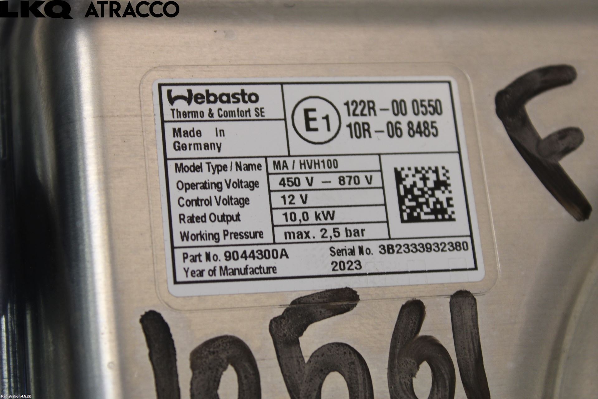 Porsche TAYCAN 20- Varmeapparat Register Komplett