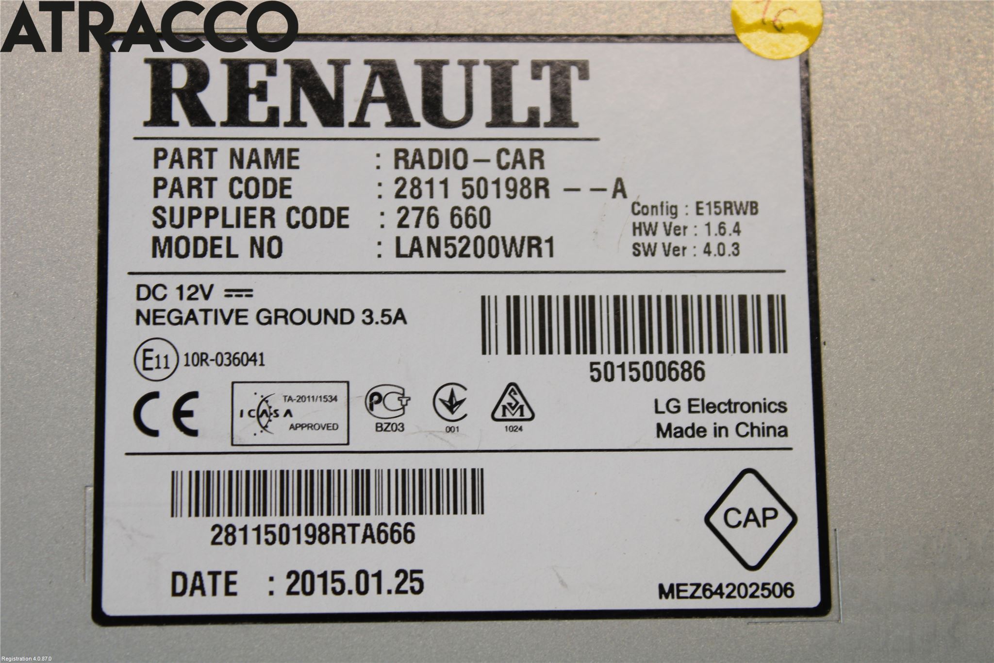 Renault CAPTUR 13-19 Stereo Radio