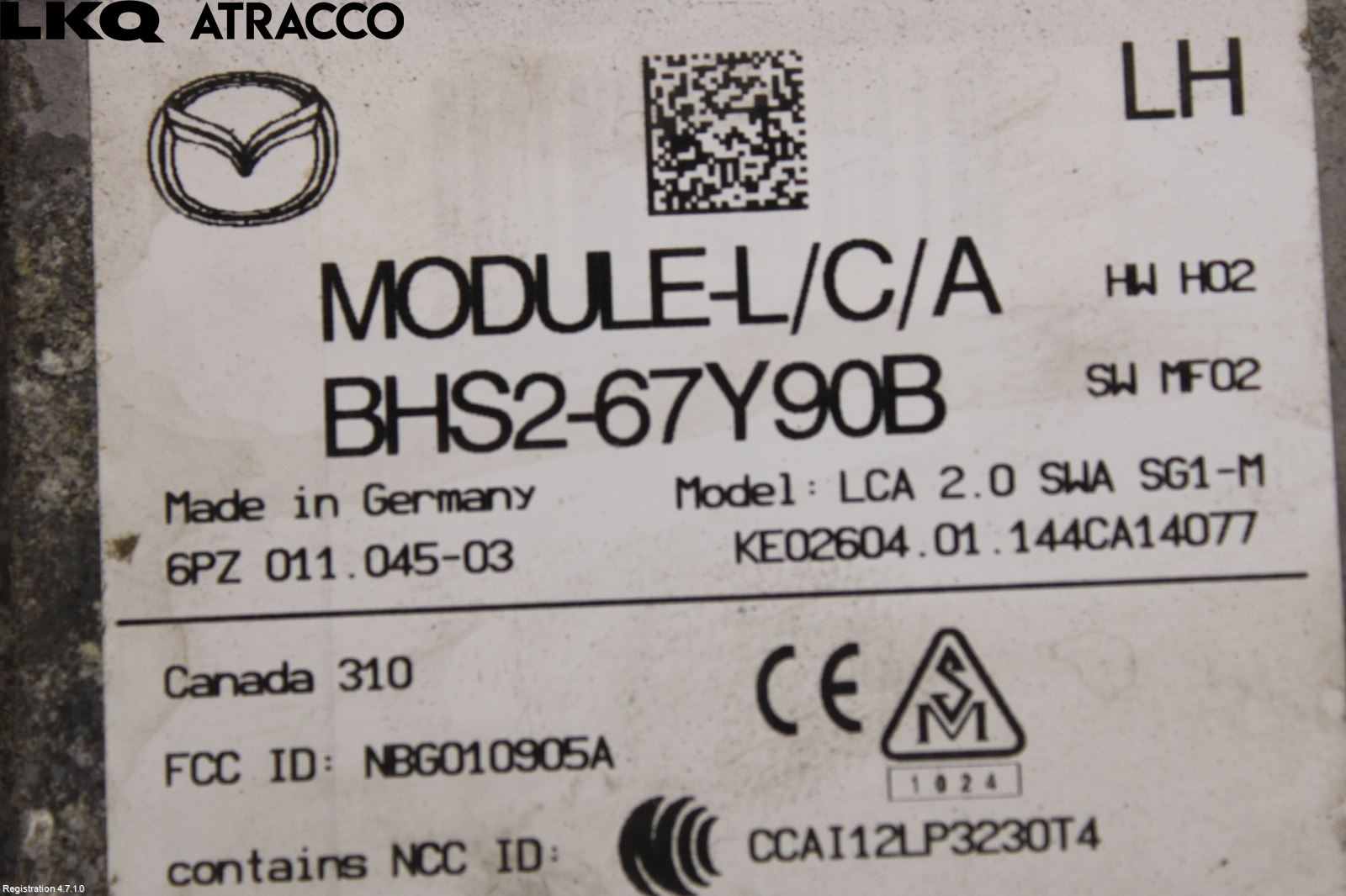 Mazda 3 III 14-19 Sensor Kollisjonsbeskyttelse