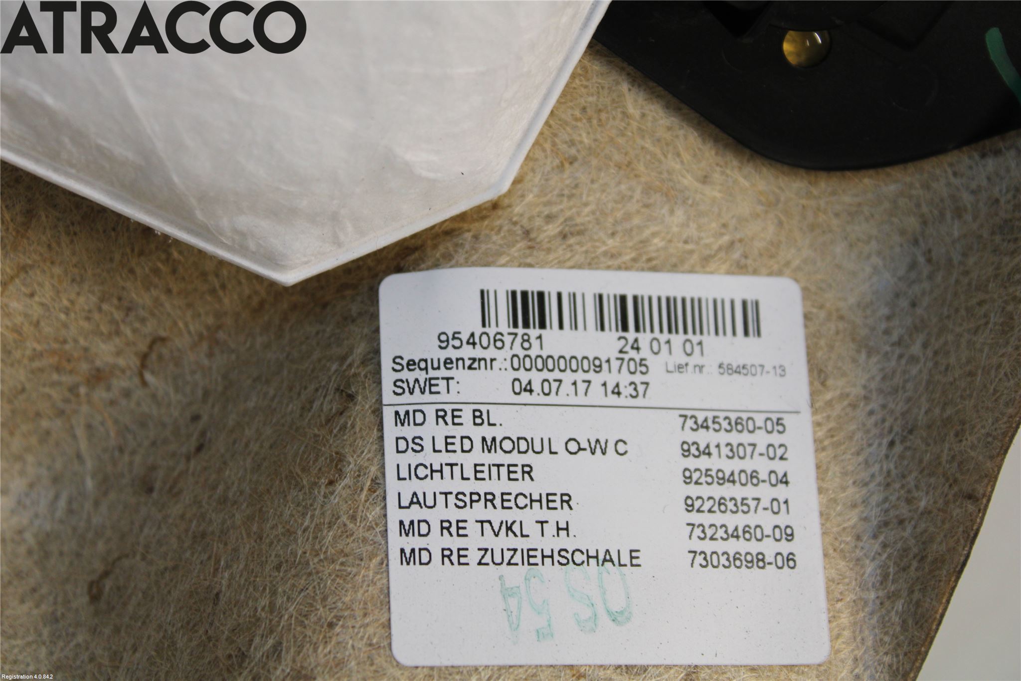 BMW i3 I01 13-22 Innr Dørtrekk Høyre