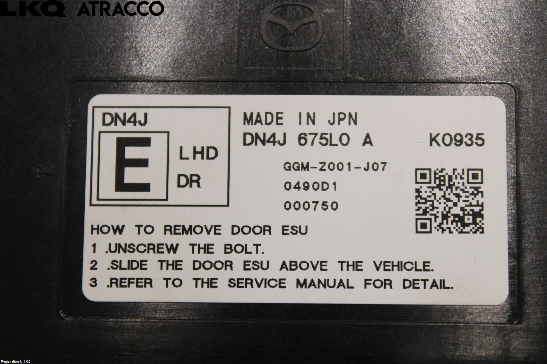 Mazda MX-30 20- Styreenhet Dør