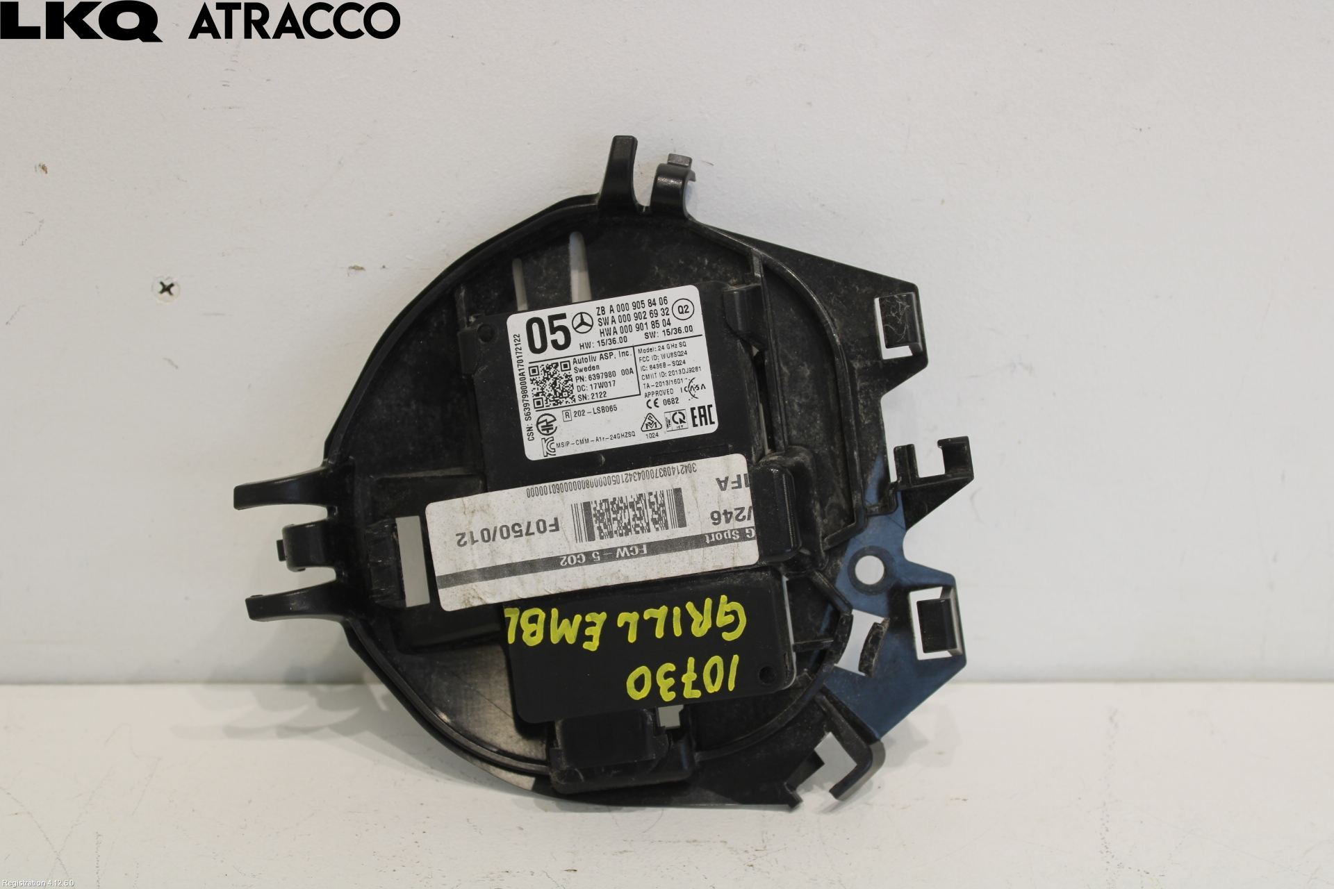 Mercedes-Benz MB B-KLASS (W246/W242) 12-19 Sensor Kollisjonsbeskyttelse