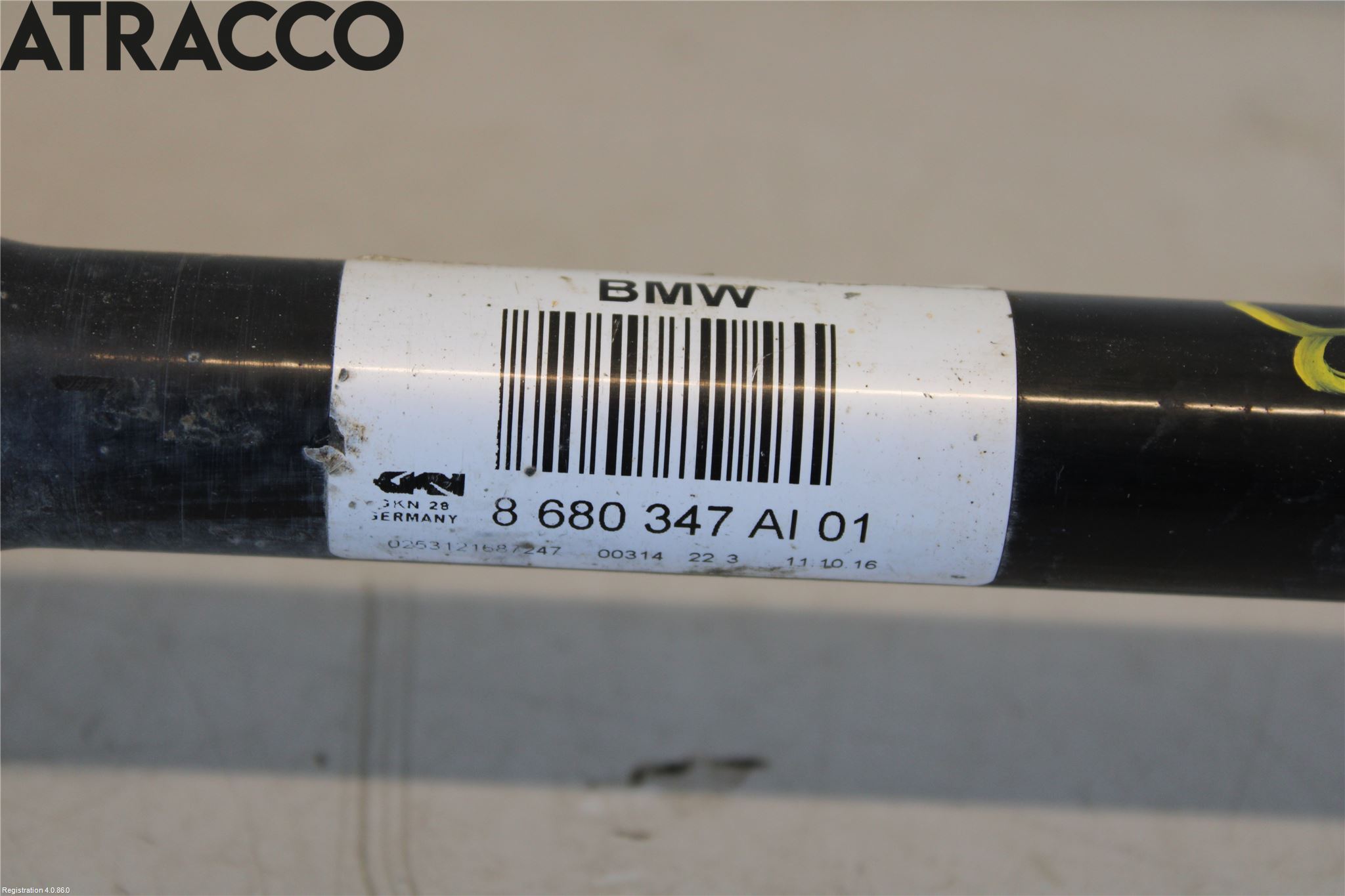 BMW 3 GT F34 13-19 Drivaksel Bak Kompl Venstre