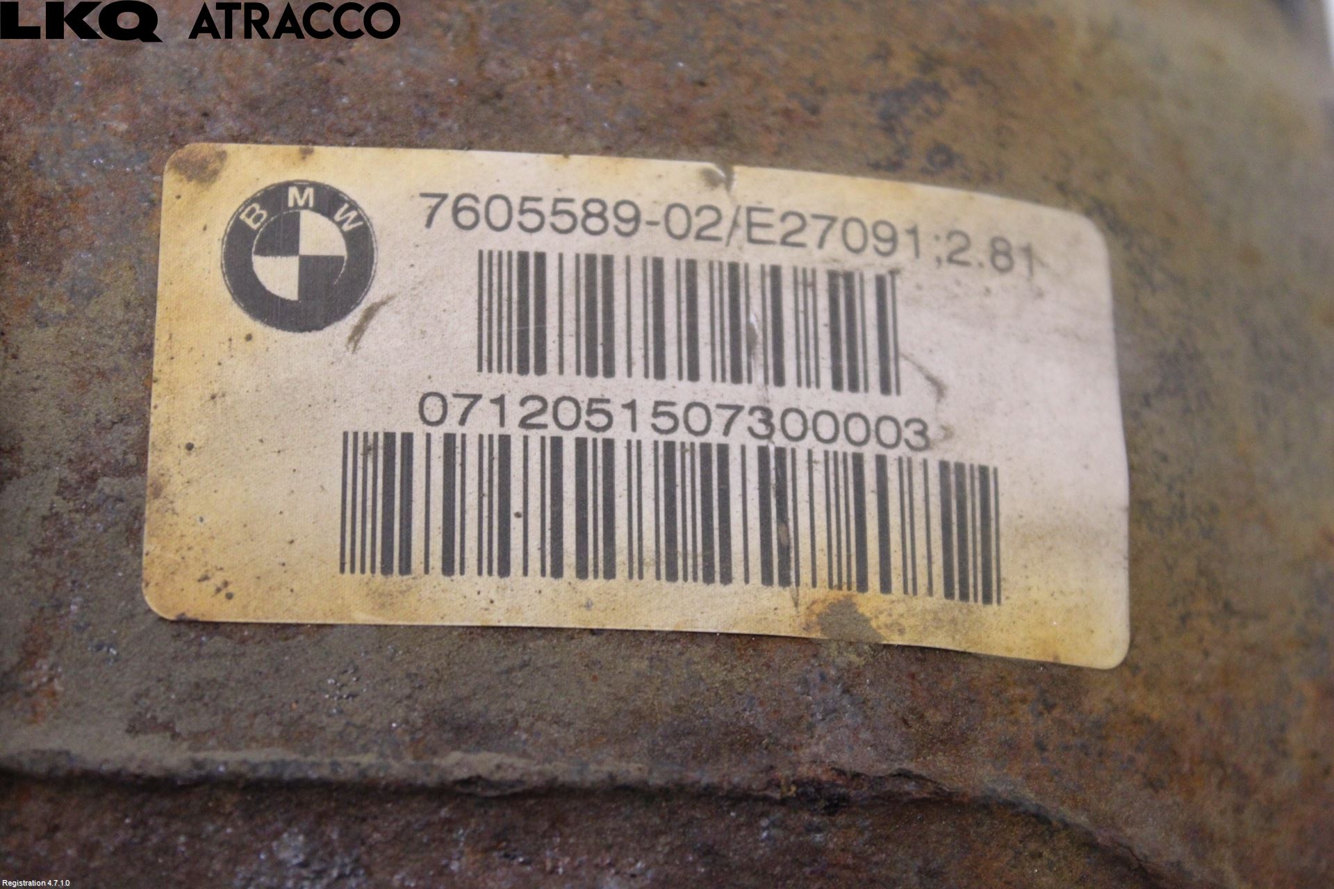 BMW 3 F30/F31/F80 12-19 Bakaksel Kardang Bak -Diff