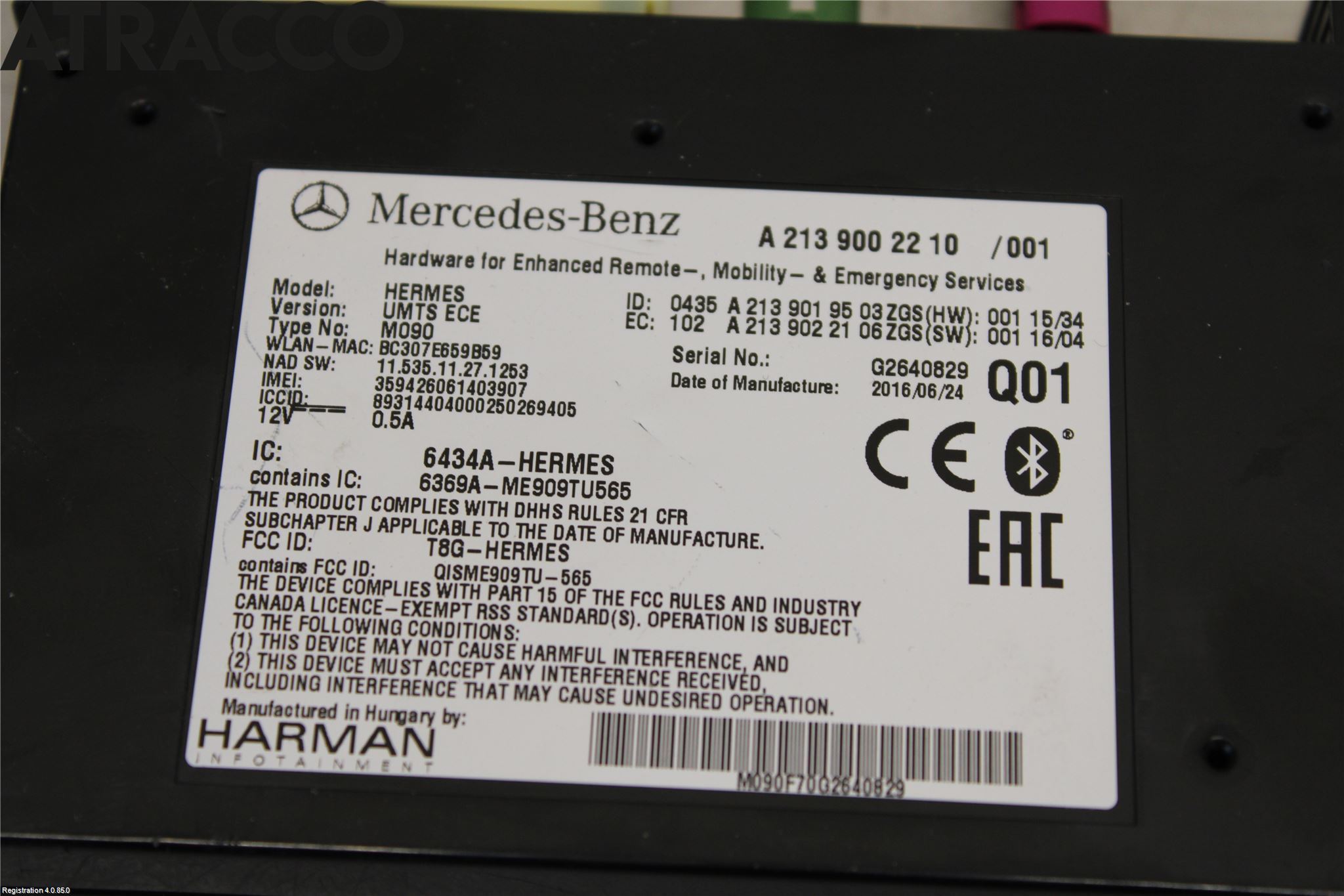 Mercedes-Benz MB CLA-KLASS (C117/X117) 13-19 Styreenhet Øvrig