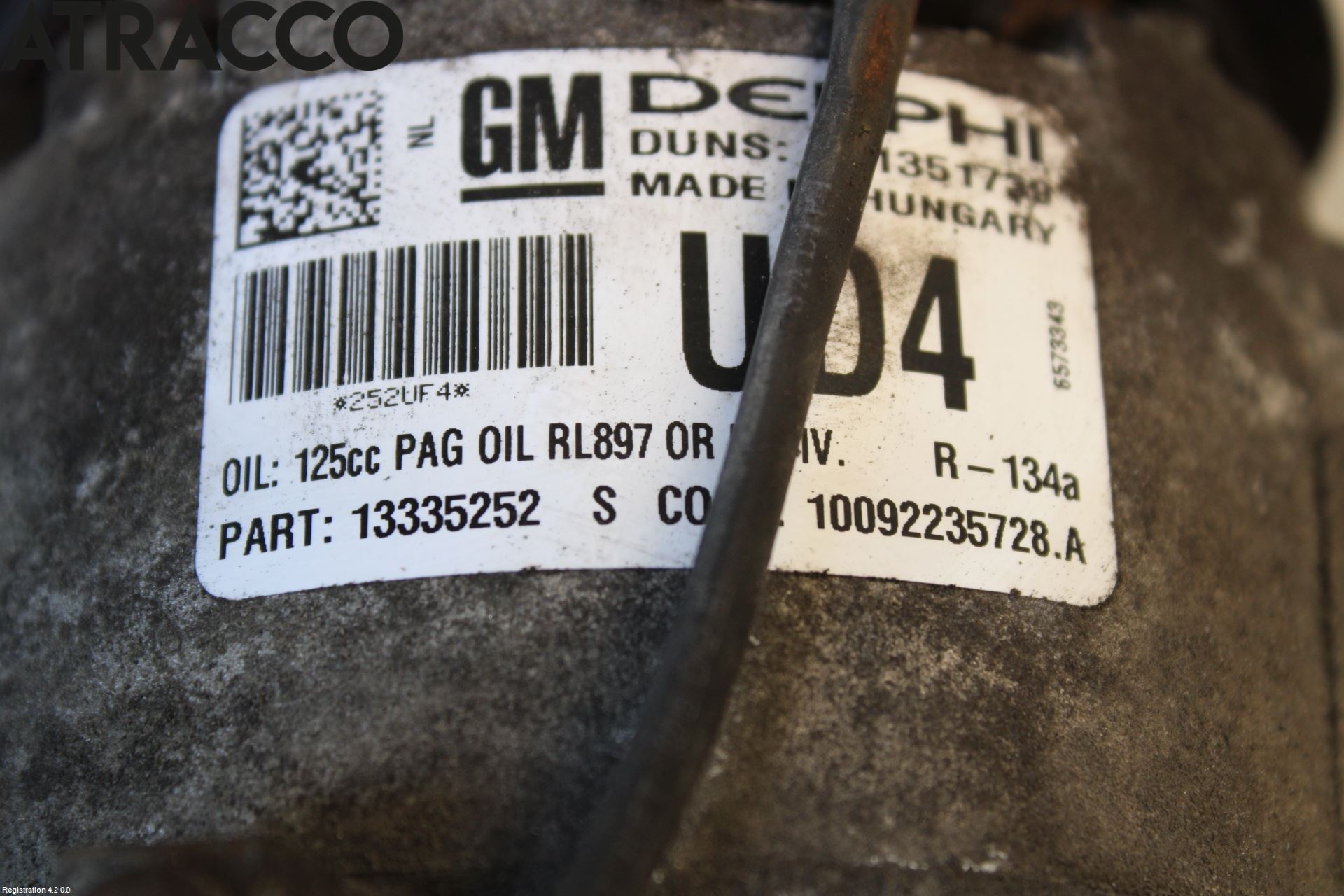 Opel ZAFIRA C 12-19 Varme Ac Kompressor