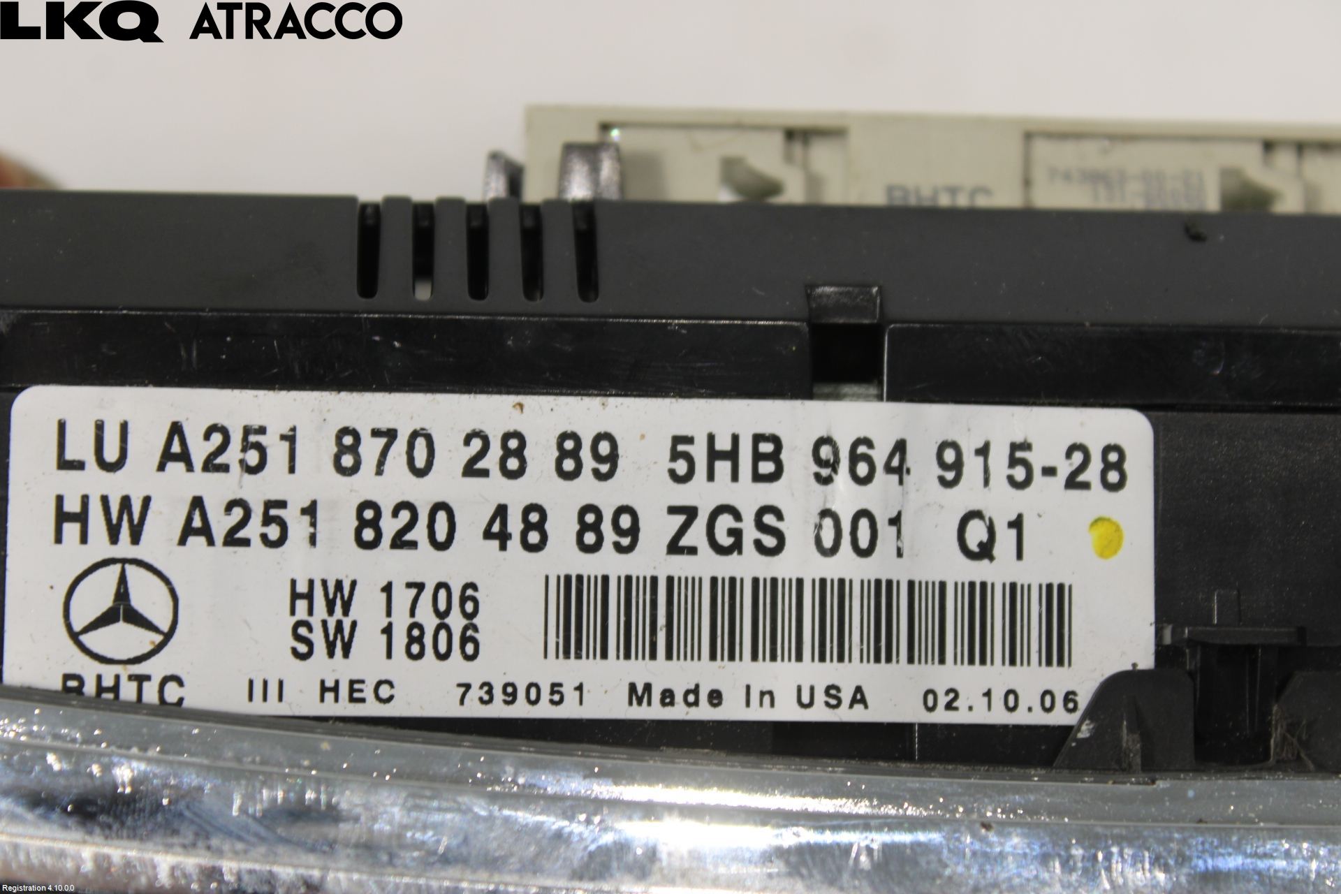 Mercedes-Benz MB R-KLASS (W251) 05-13 Varme Ac Betjening-Display