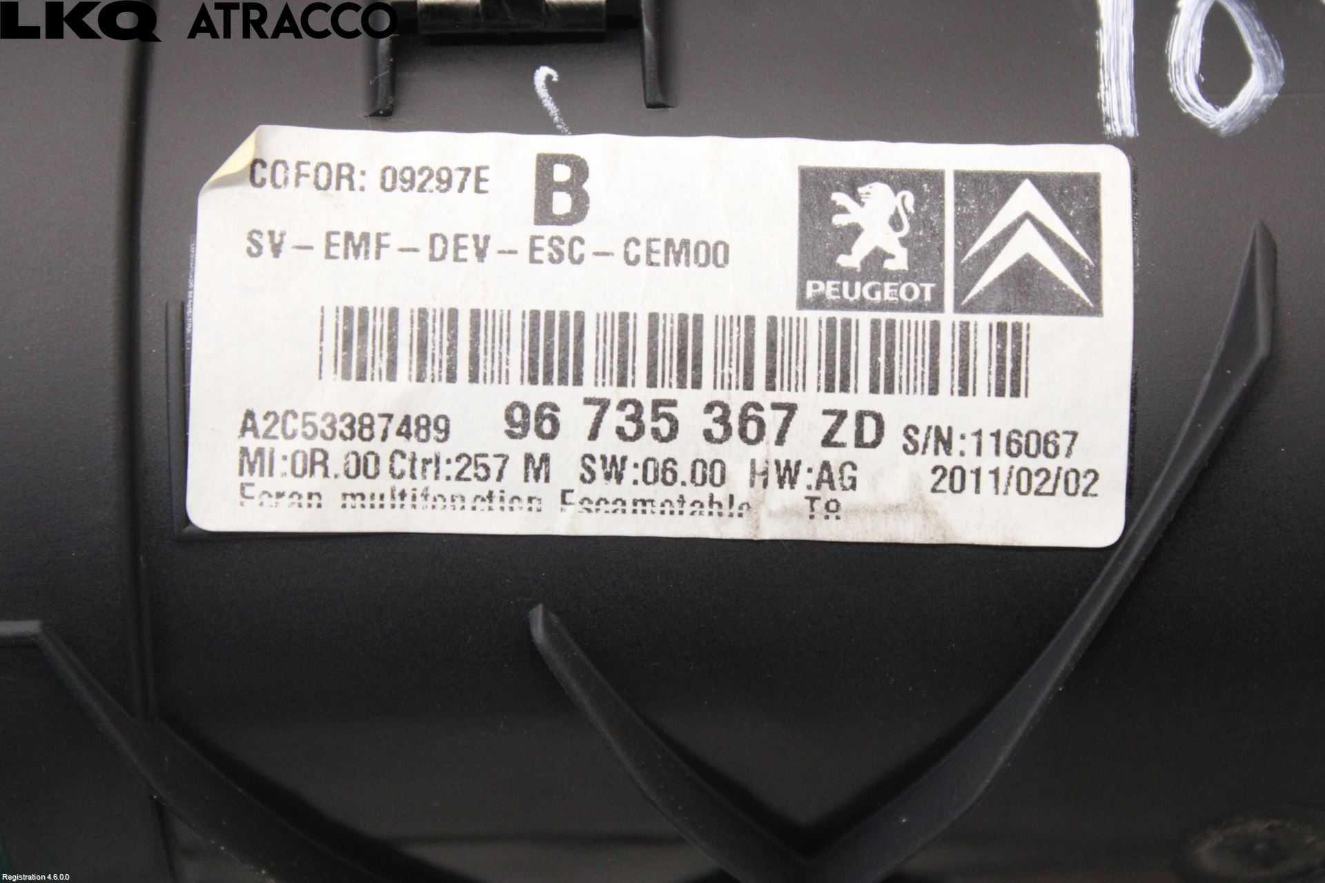 Peugeot 5008 10-16 Instr Skjerm Dvd-Gps-Ac-Tlf