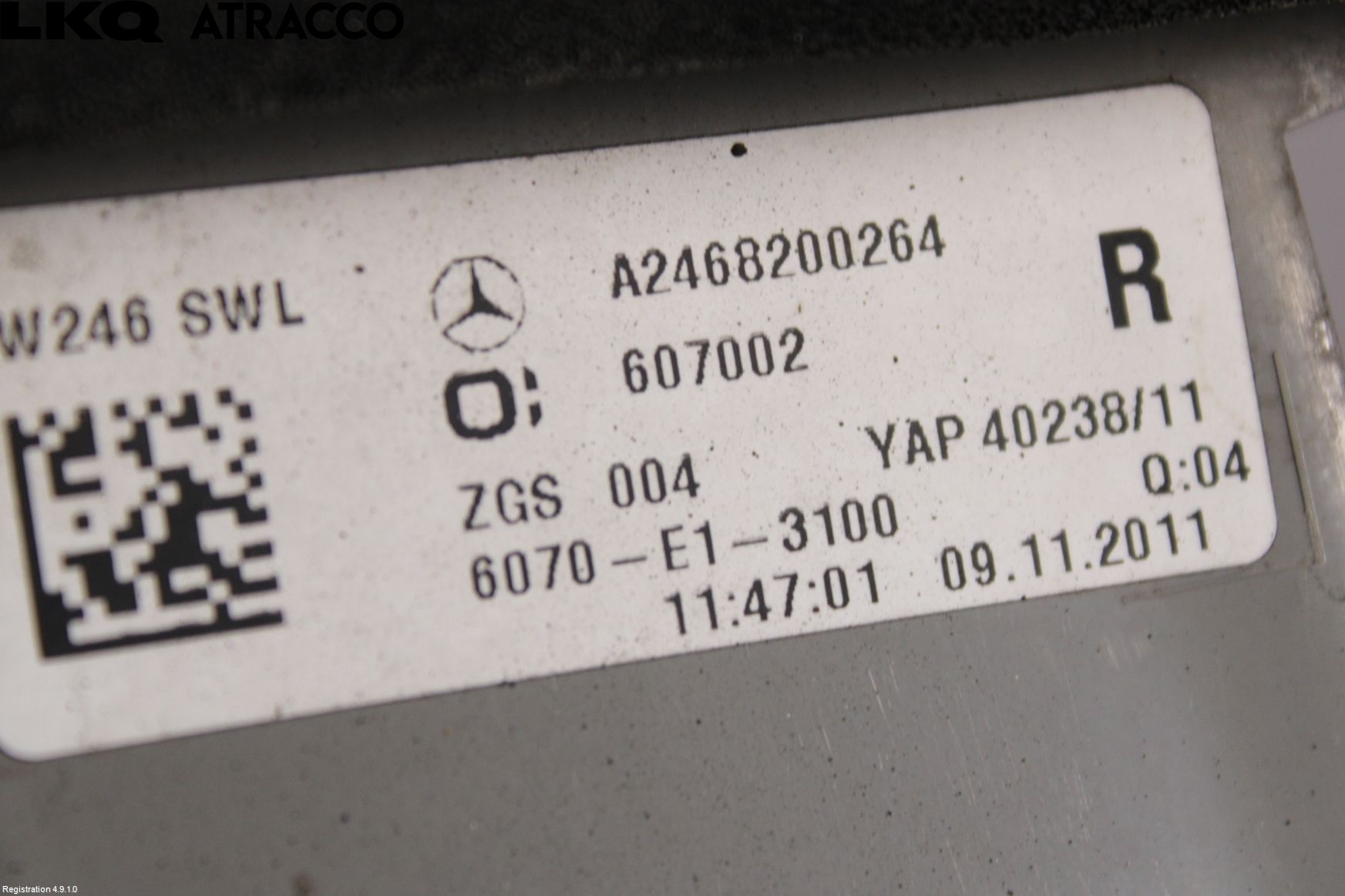 Mercedes-Benz MB B-KLASS (W246/W242) 12-19 Baklykt Høyre