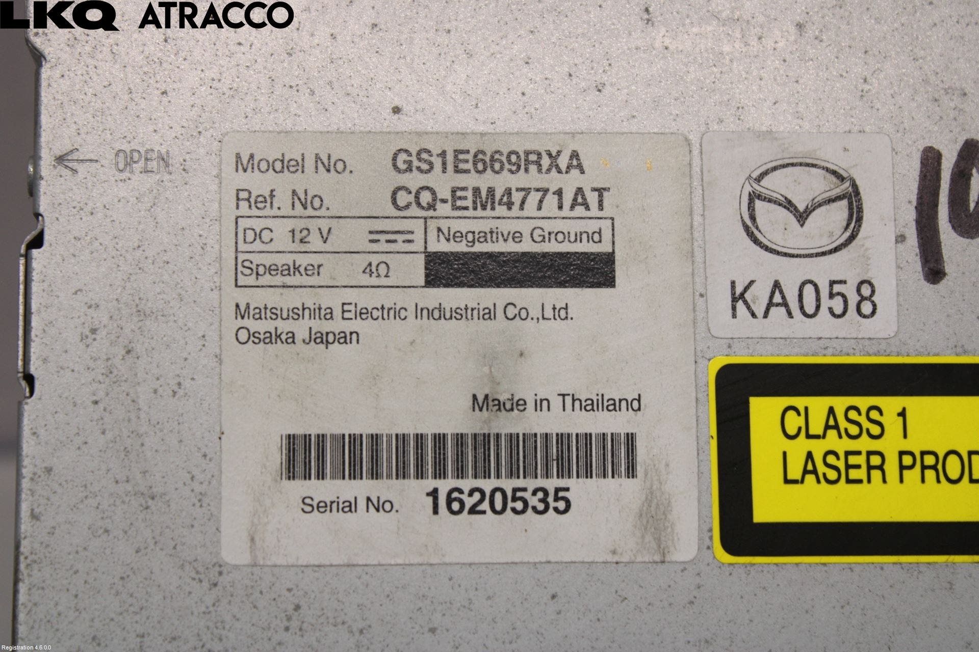 Mazda 6 08-13 Stereo Radio Med Cd